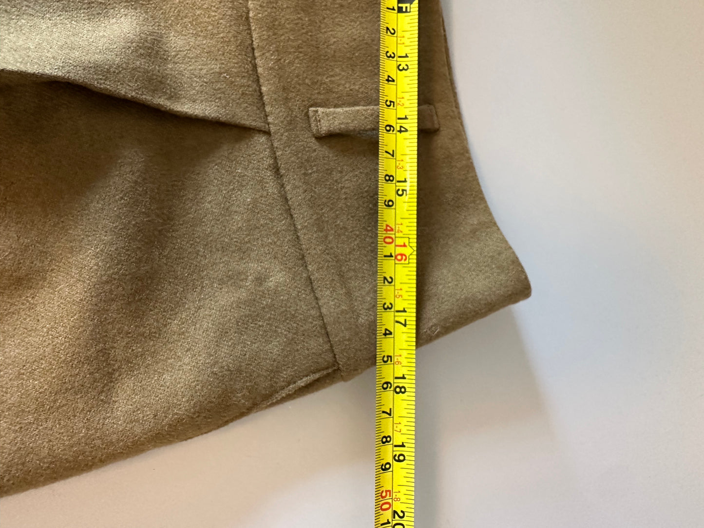 Boden Wool Blend Wide Leg High Rise Trousers in Olive Green | Size 10