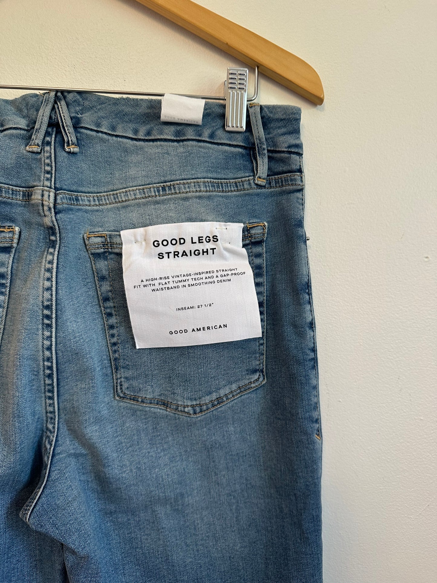 NWT Good American Good Legs Straight Distressed High Rise Jeans | Size 12
