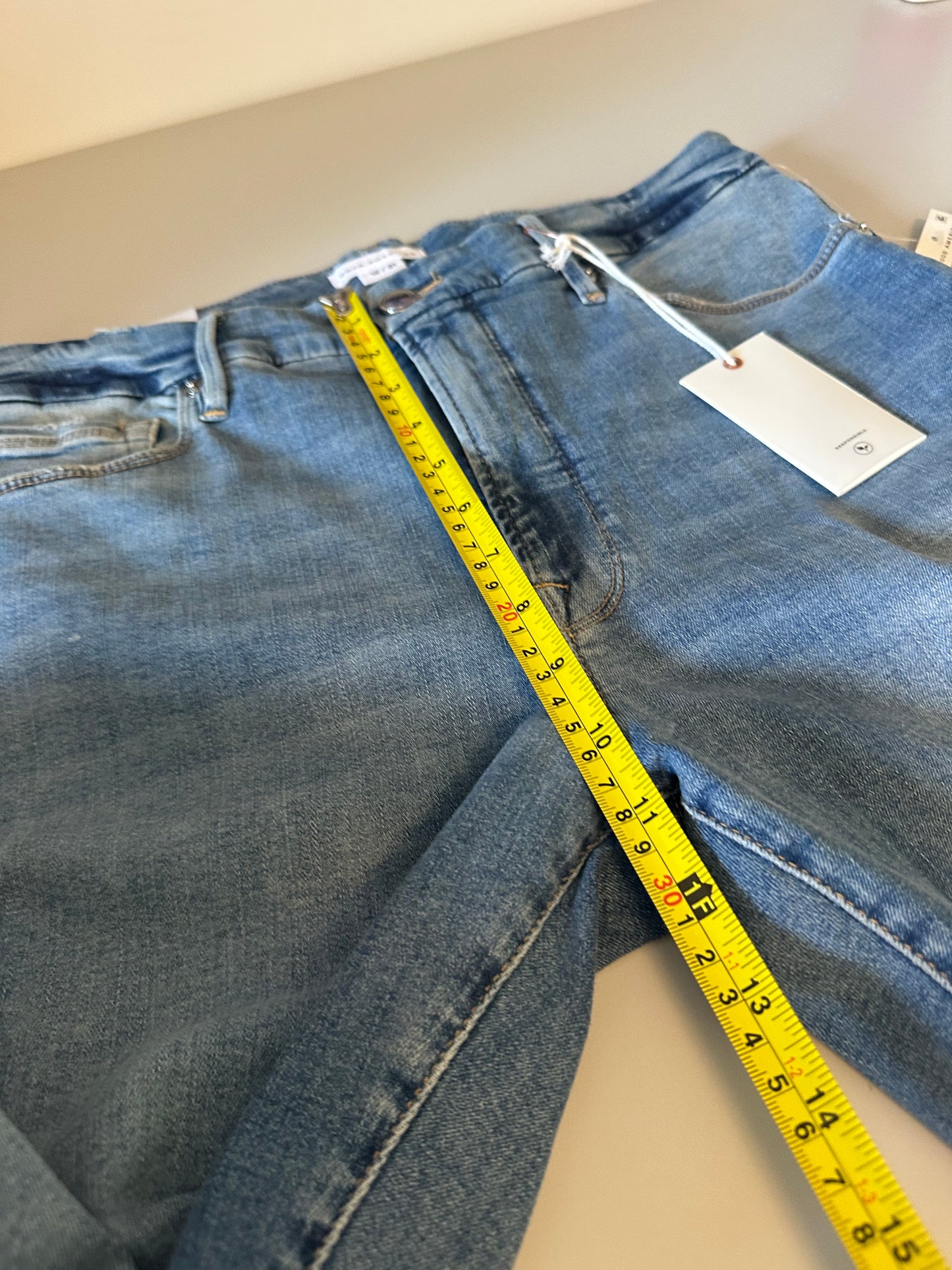 NWT Good American Good Legs Straight Distressed High Rise Jeans | Size 12