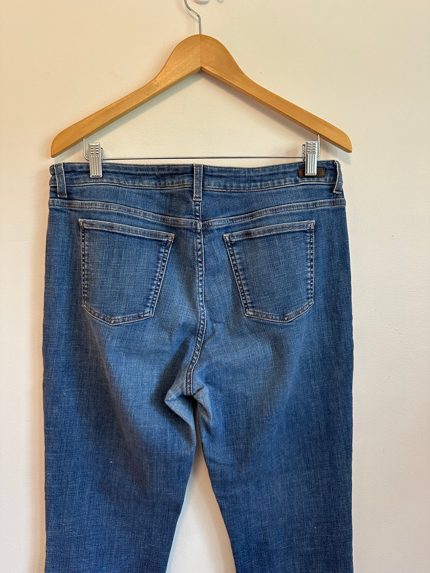 Boden Slim Straight Leg Cuffed Blue Denim Jeans | Size 12