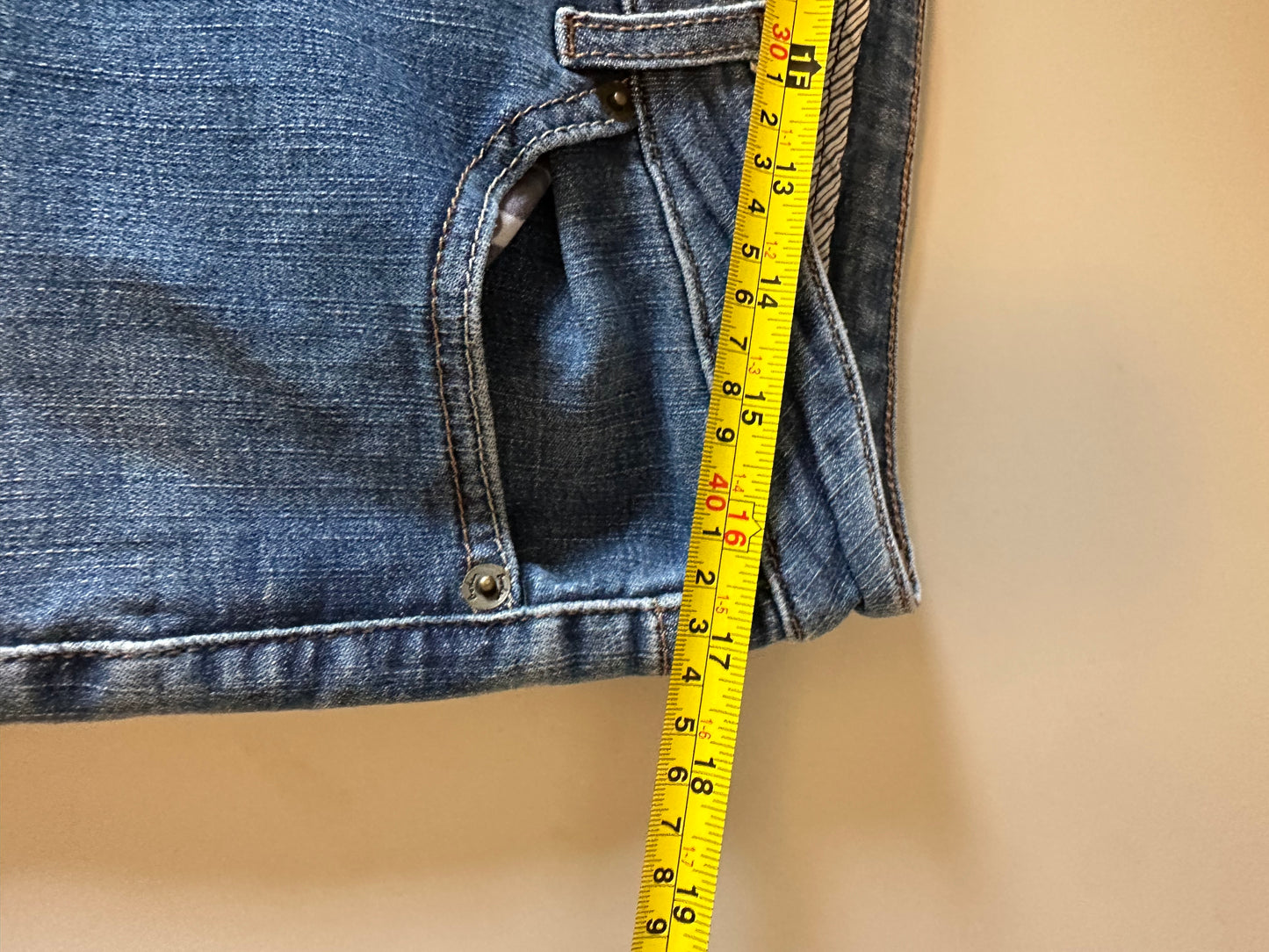 Boden Slim Straight Leg Cuffed Blue Denim Jeans | Size 12