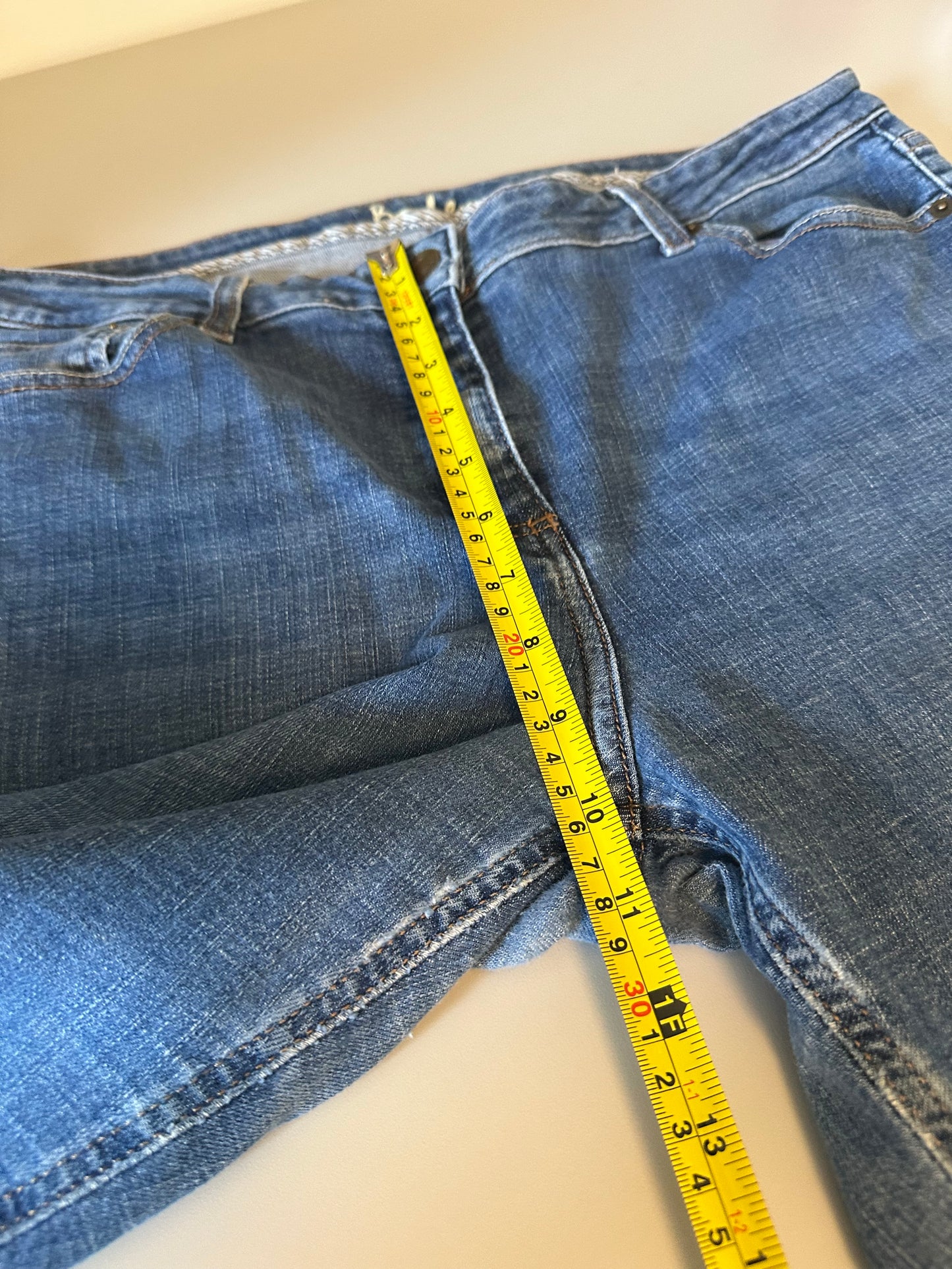 Boden Slim Straight Leg Cuffed Blue Denim Jeans | Size 12