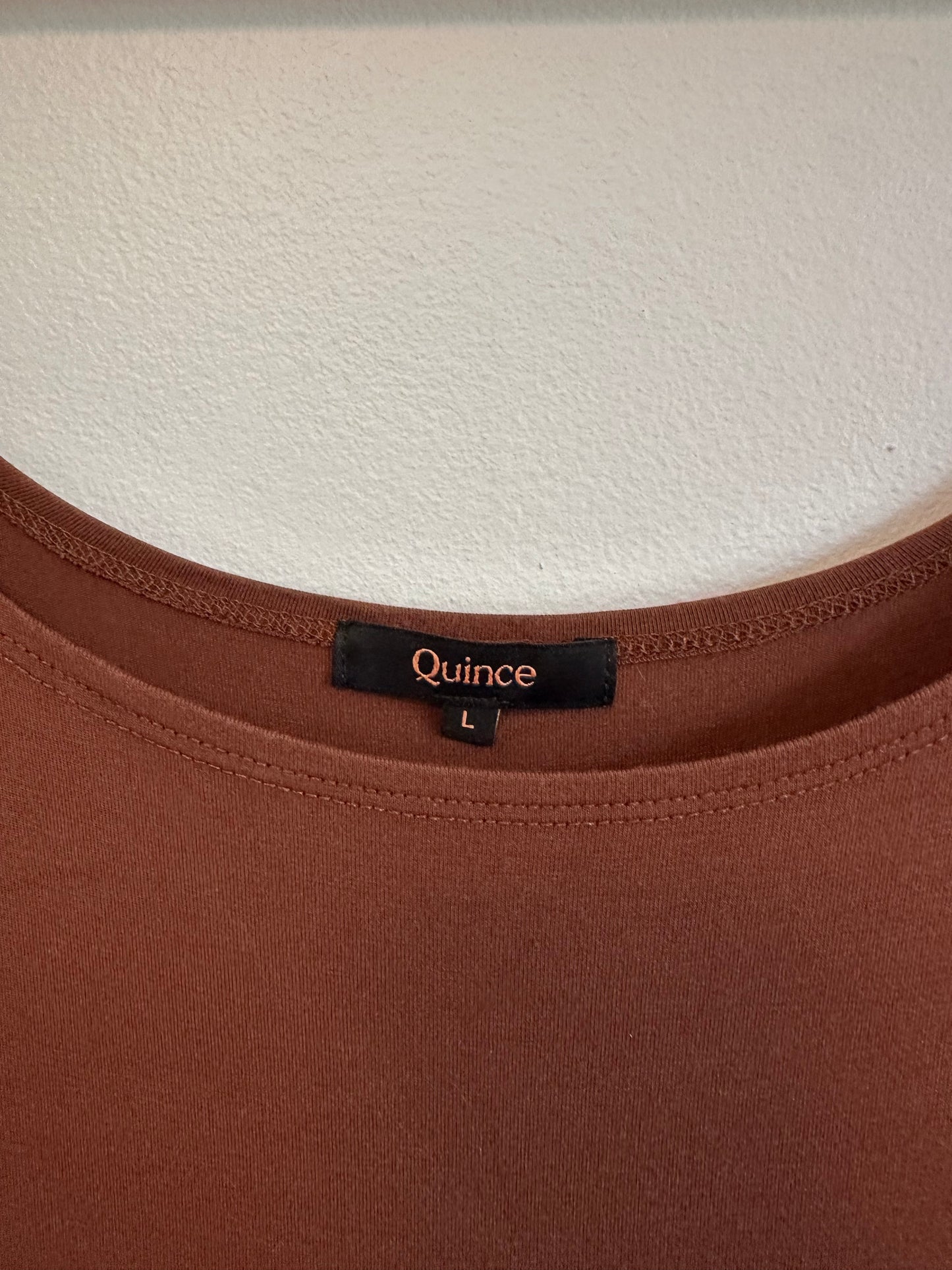 Quince Brown Tencel Jersey Fit and Flare Midi Dress with Pockets | Size Large