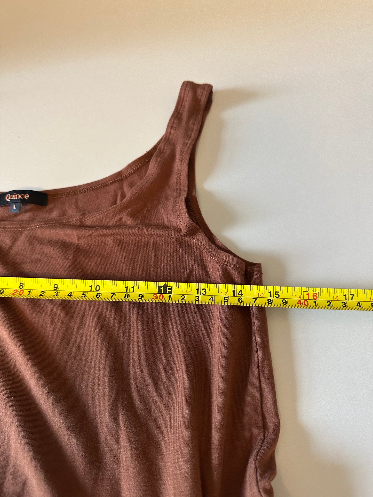 Quince Brown Tencel Jersey Fit and Flare Midi Dress with Pockets | Size Large