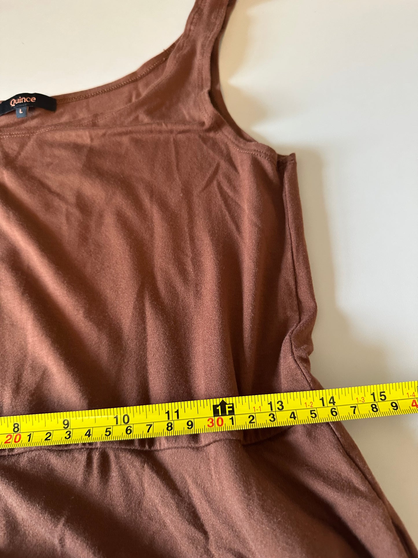Quince Brown Tencel Jersey Fit and Flare Midi Dress with Pockets | Size Large