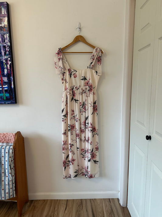 Yumi Kim Empire Waist Floral Midi Dress | Size Medium