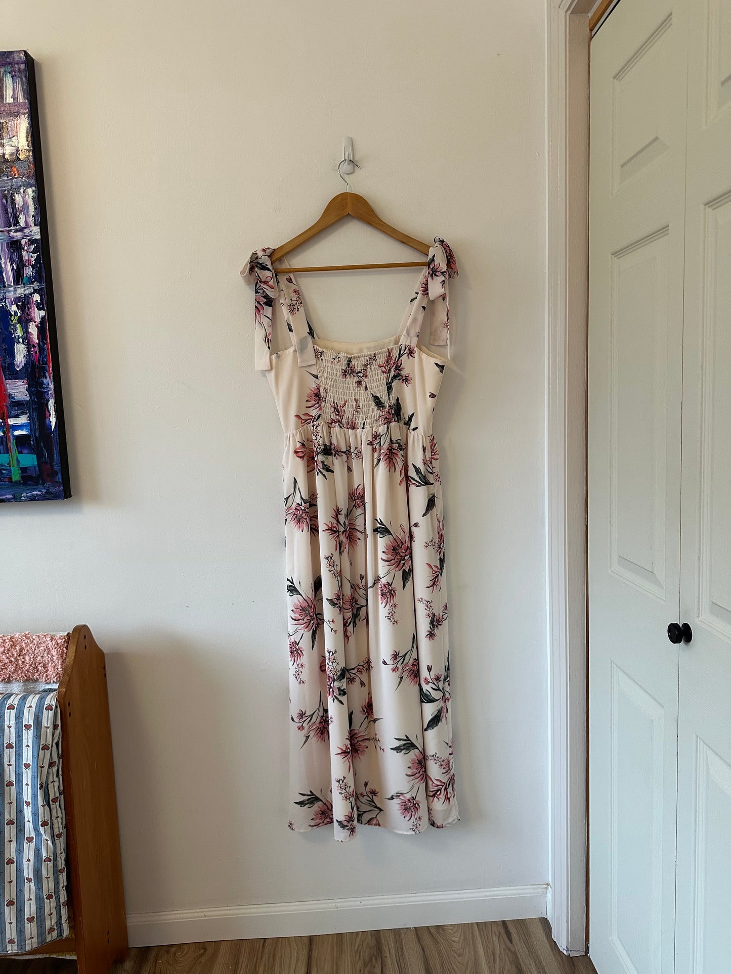 Yumi Kim Empire Waist Floral Midi Dress | Size Medium