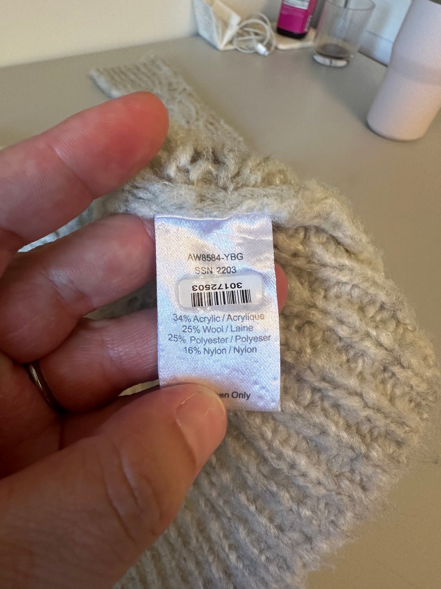 ATM Anthony Thomas Melillo Grey Wool Blend Cable Knit Sweater | Size Large