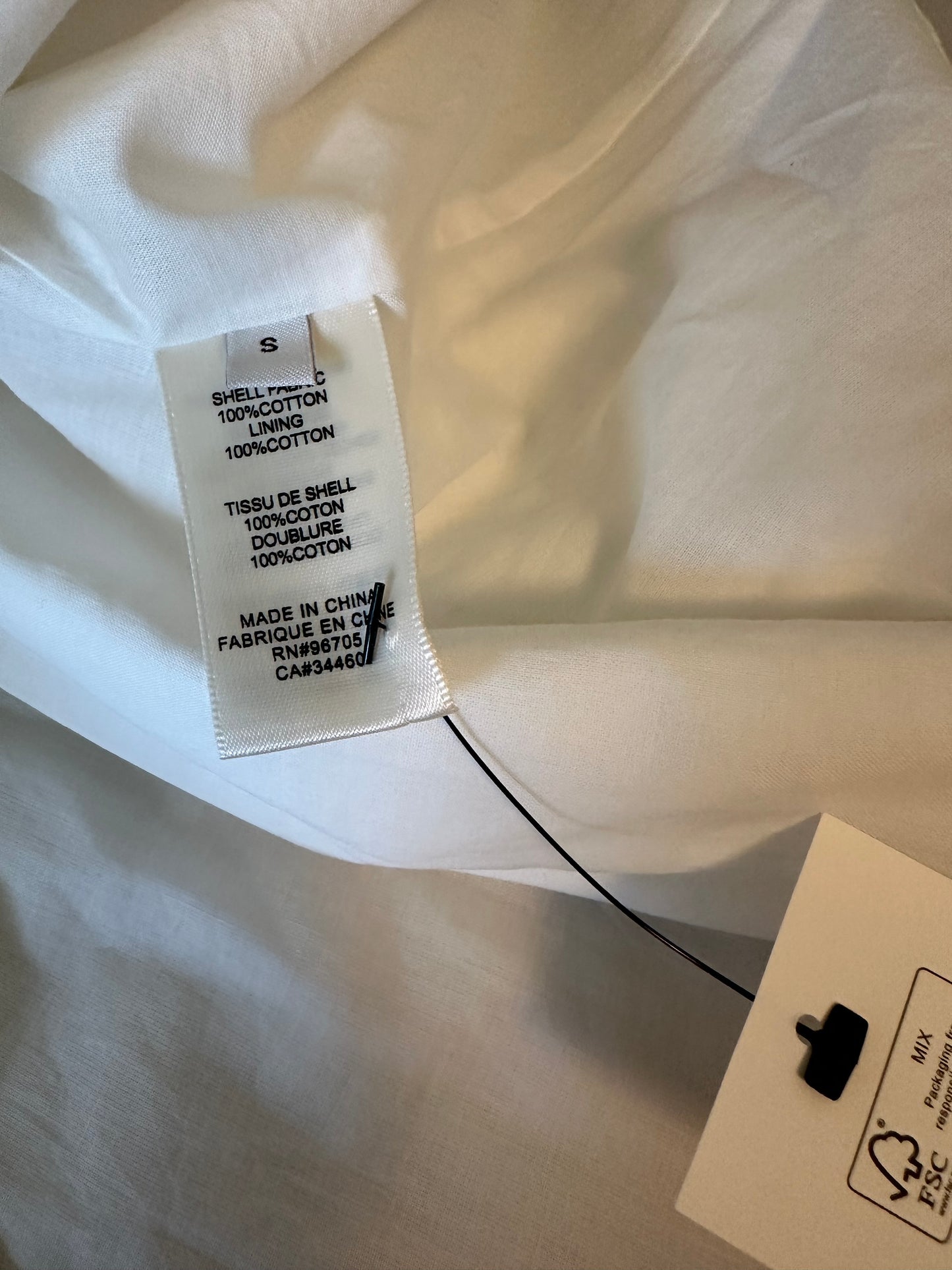 Rebecca Taylor White Cotton Smocked High Waist Midi Skirt | Size Small