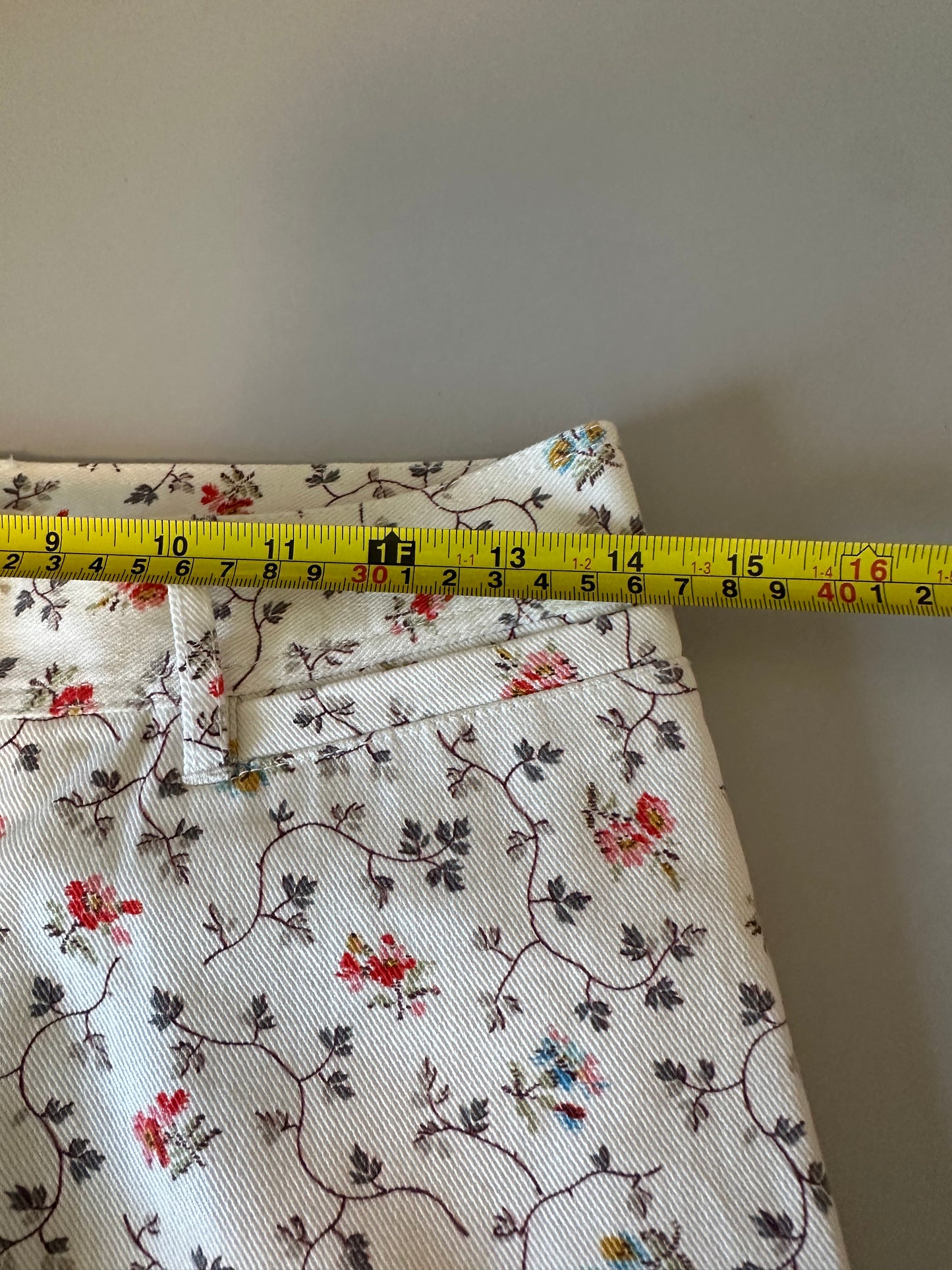 Rebecca Taylor Floral Wide Leg Cotton Twill Pants | Size 28