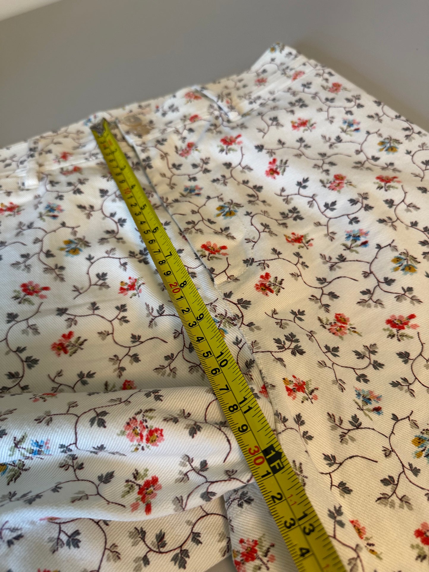 Rebecca Taylor Floral Wide Leg Cotton Twill Pants | Size 28