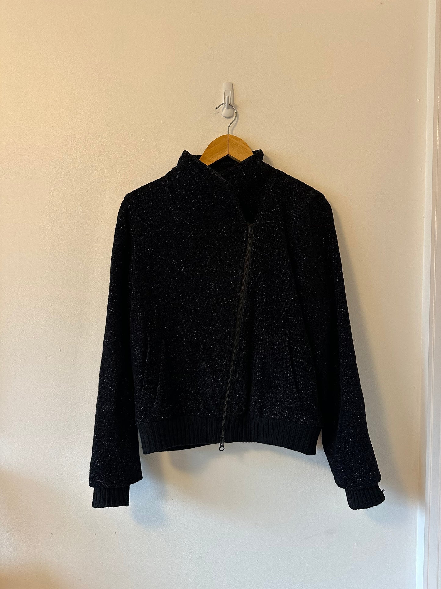 Eileen Fisher Asymmetrical Tweed Bomber Jacket | Size Small
