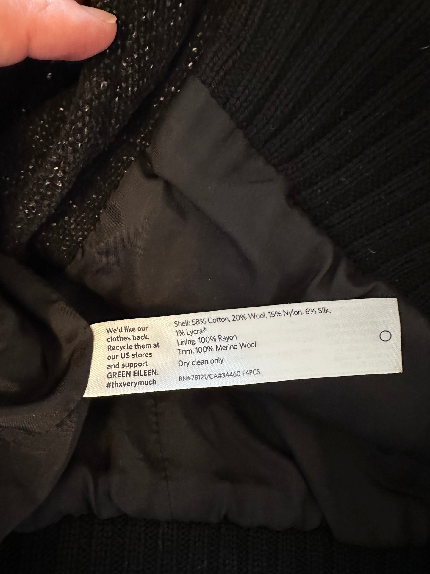 Eileen Fisher Asymmetrical Tweed Bomber Jacket | Size Small