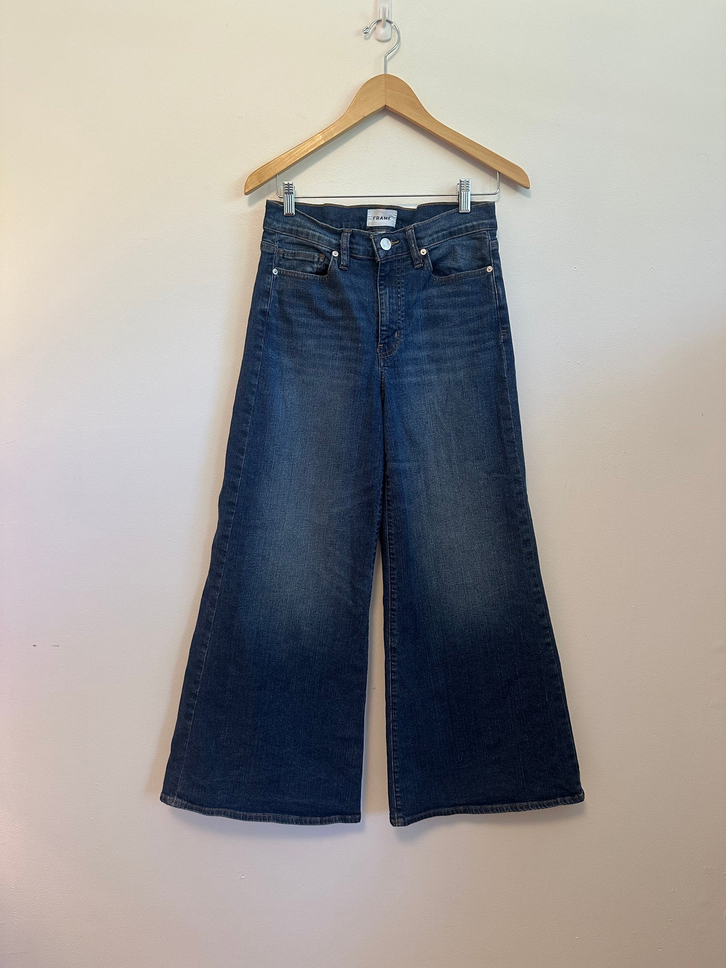 FRAME Le Palazzo Crop Wide Leg High Rise Jeans | Size 29