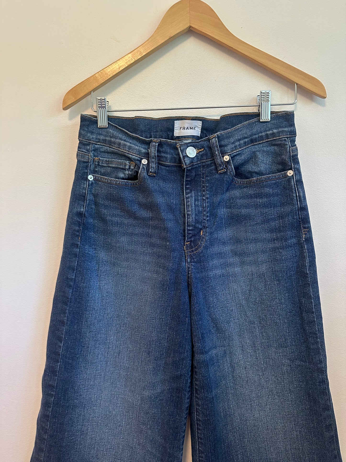 FRAME Le Palazzo Crop Wide Leg High Rise Jeans | Size 29