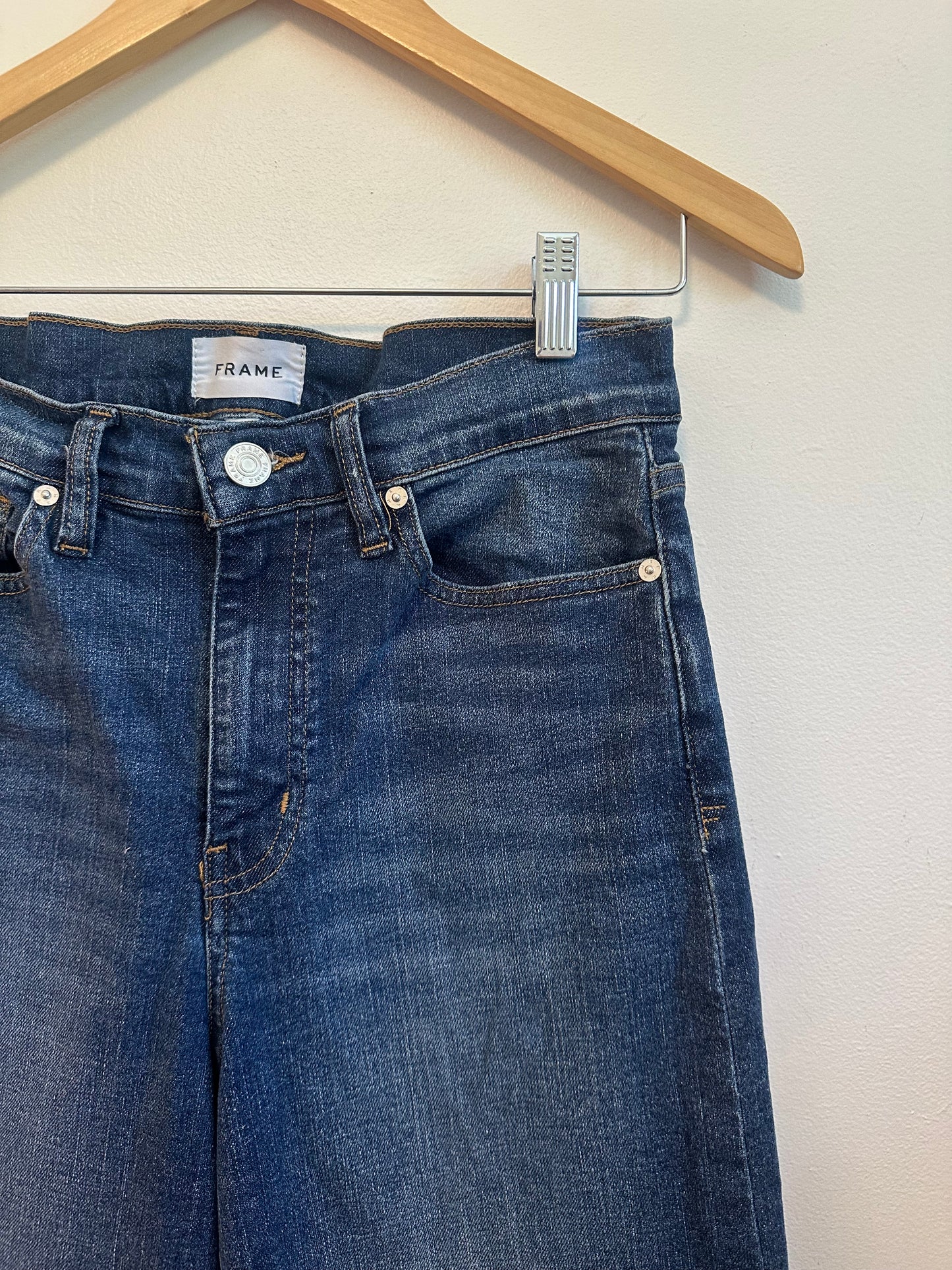 FRAME Le Palazzo Crop Wide Leg High Rise Jeans | Size 29