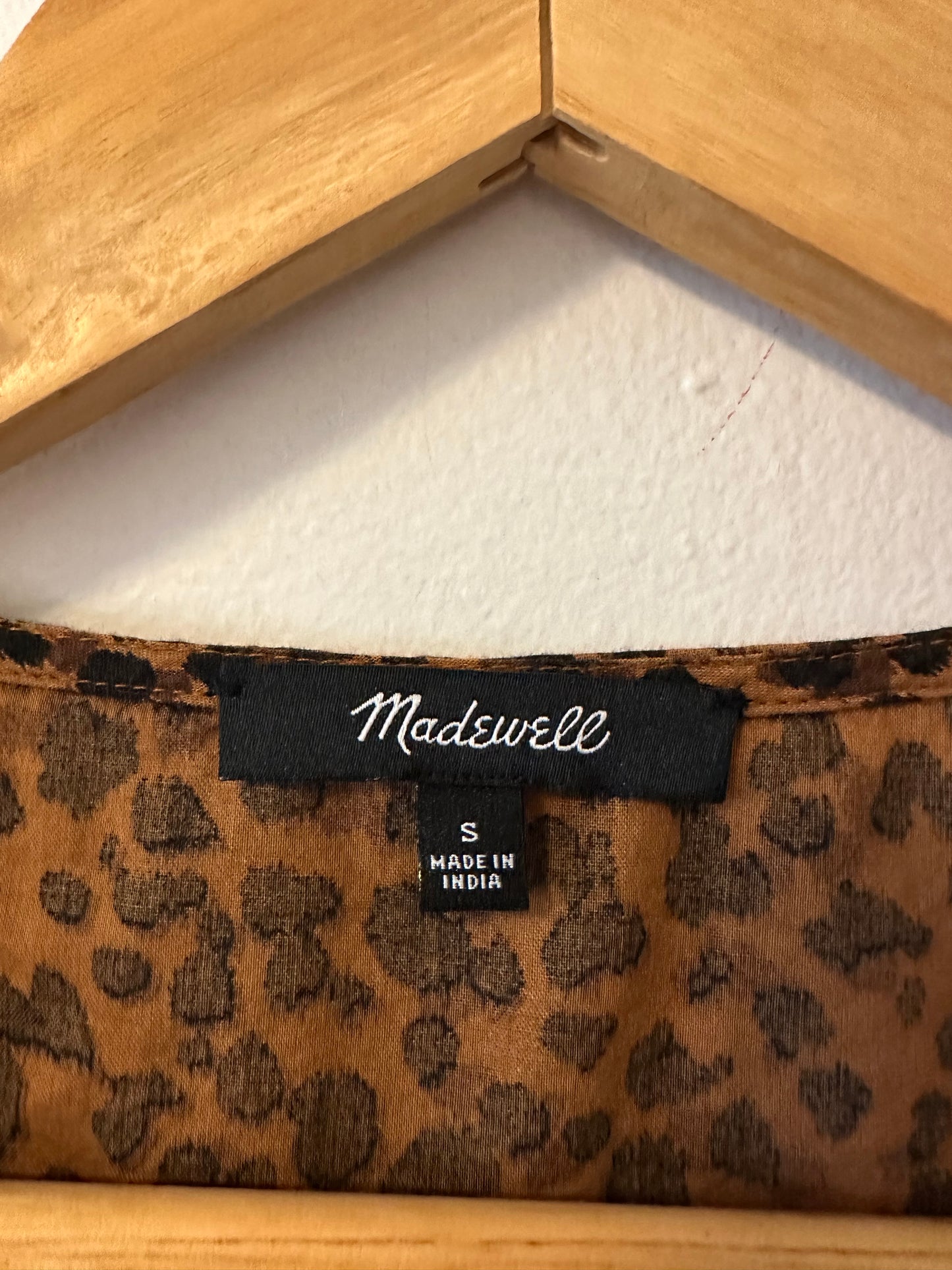 Madewell Flutter-Sleeve Wrap Mini Dress in Painted Leopard | Size Small