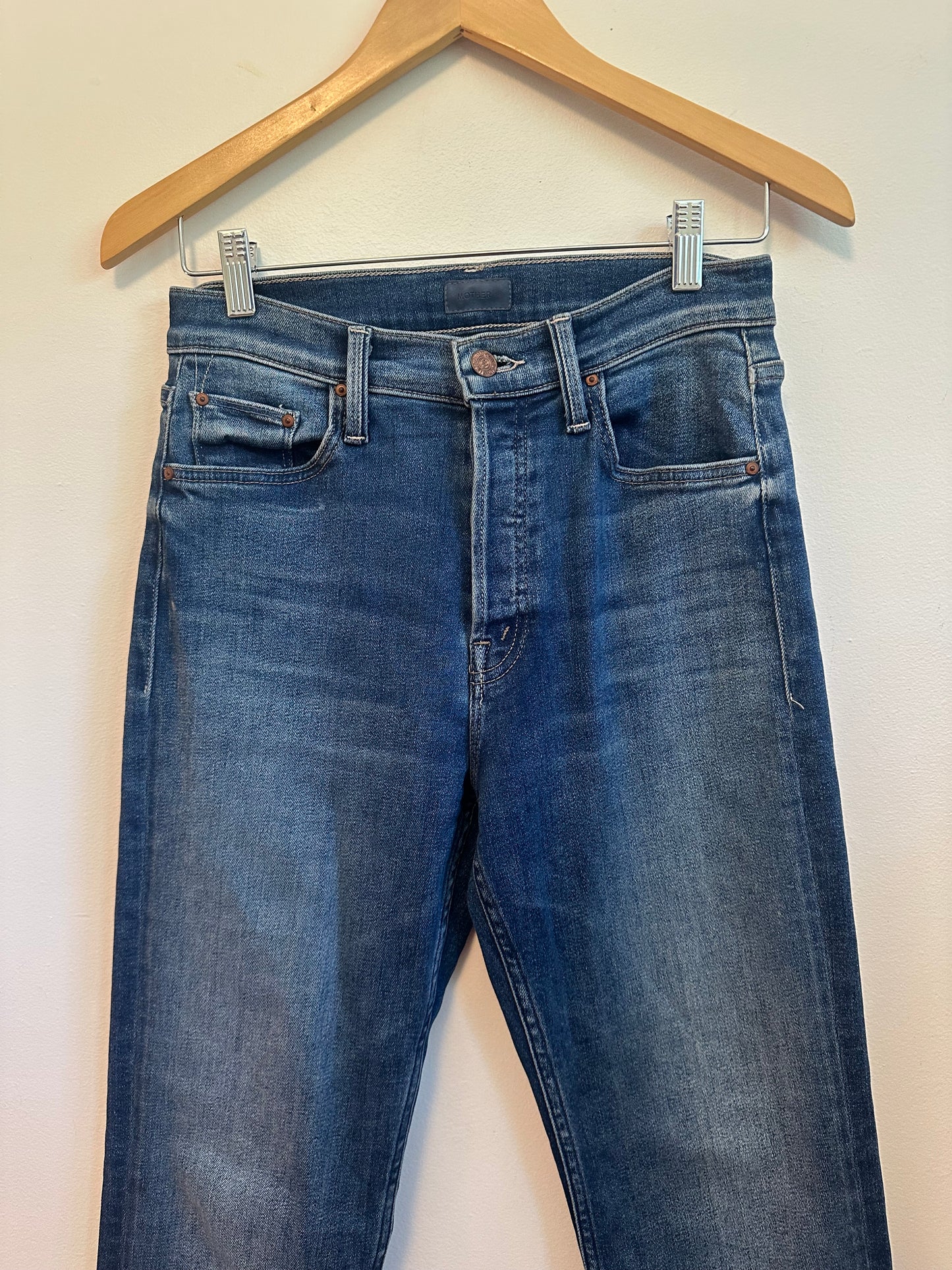 Mother The Tomcat Ankle Fray Jeans in Let's Just Be Friends | Size 29