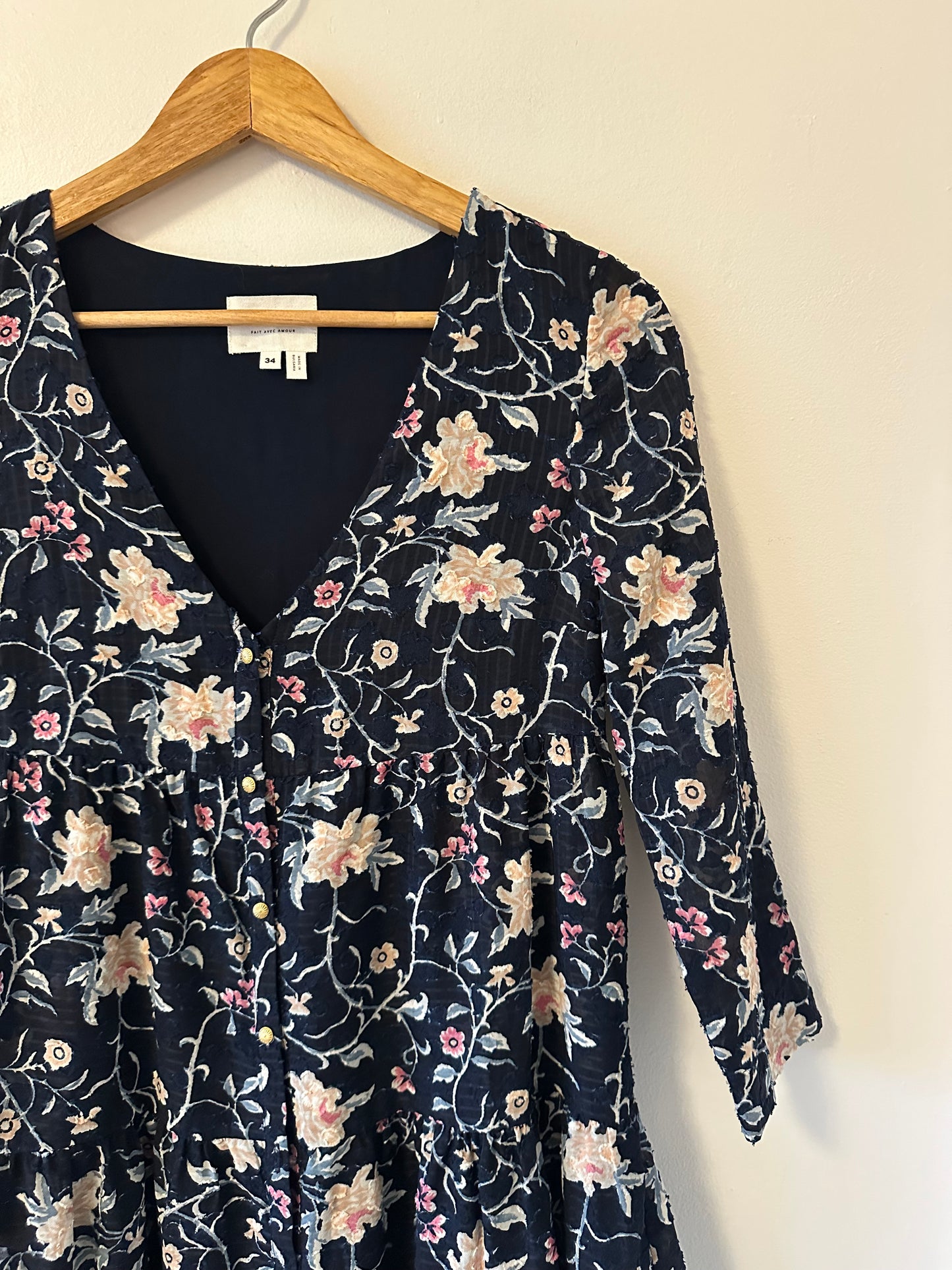 Sezane Floral Print Mini Dress | Size 34 (US 2)