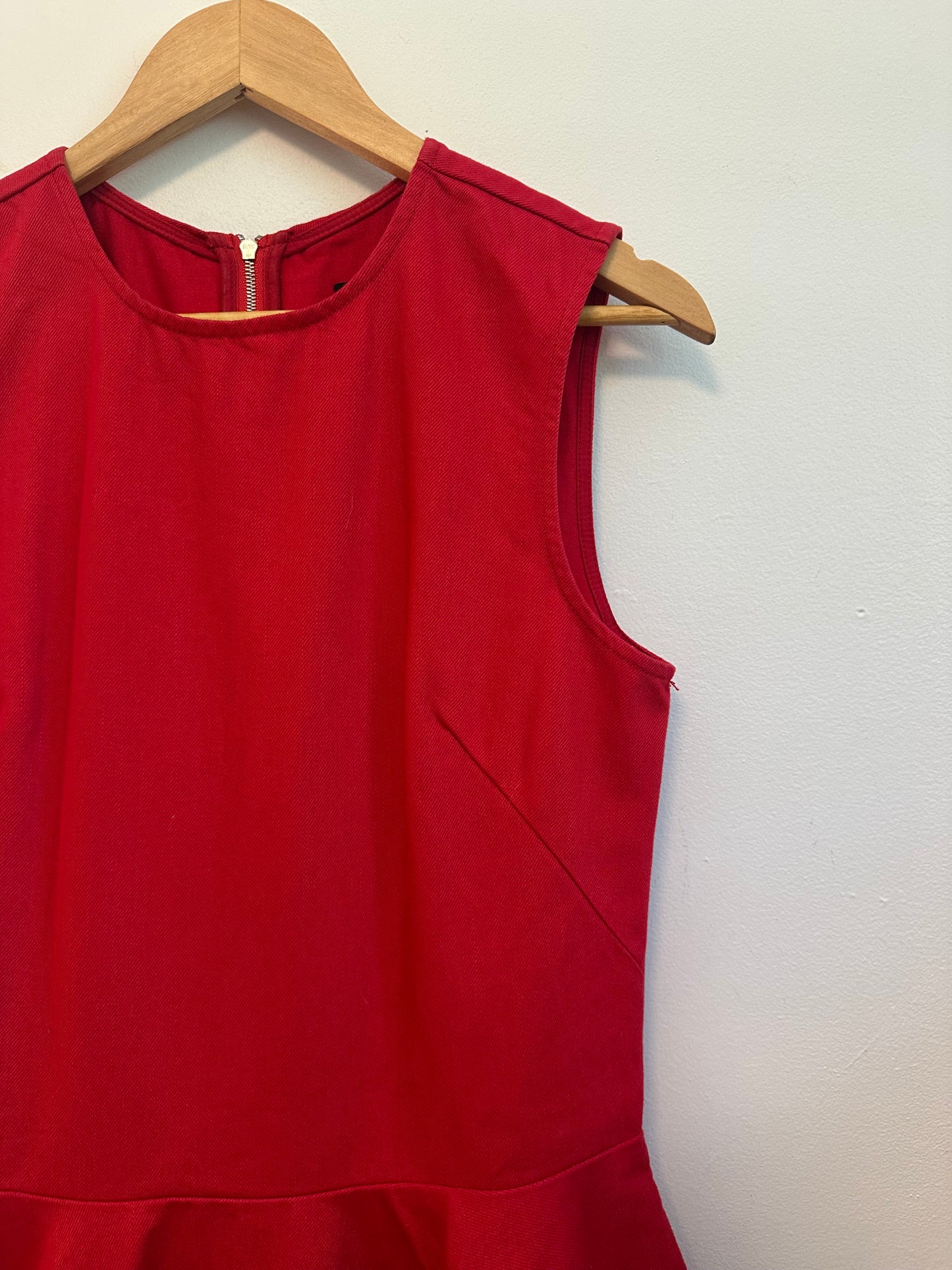 J Brand x Simone Rocha Red Structured Ruffle Tiered Mini Dress | Size Medium