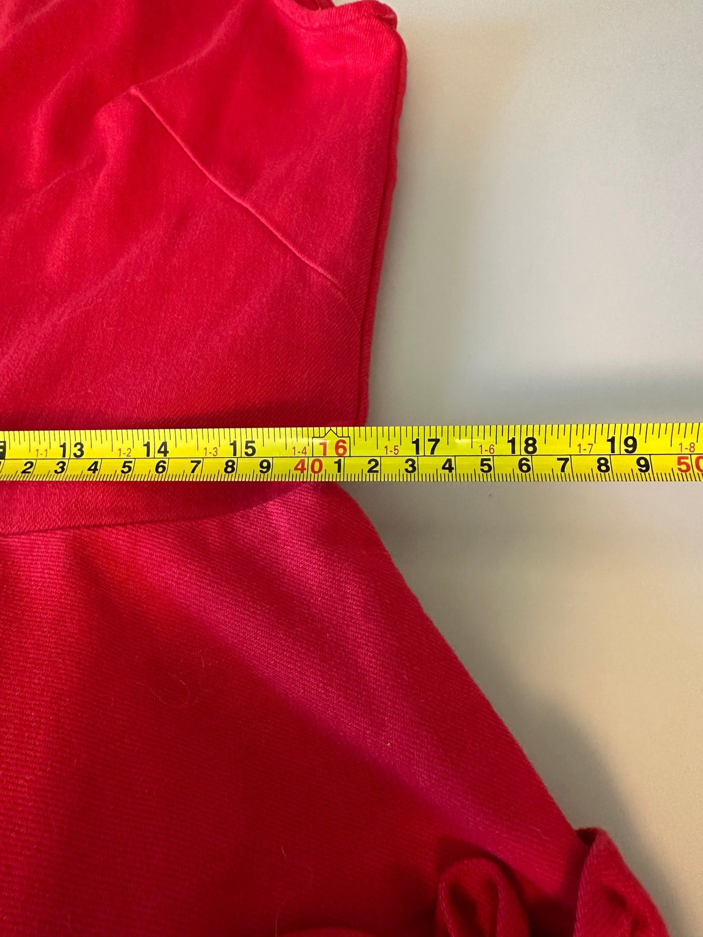 J Brand x Simone Rocha Red Structured Ruffle Tiered Mini Dress | Size Medium