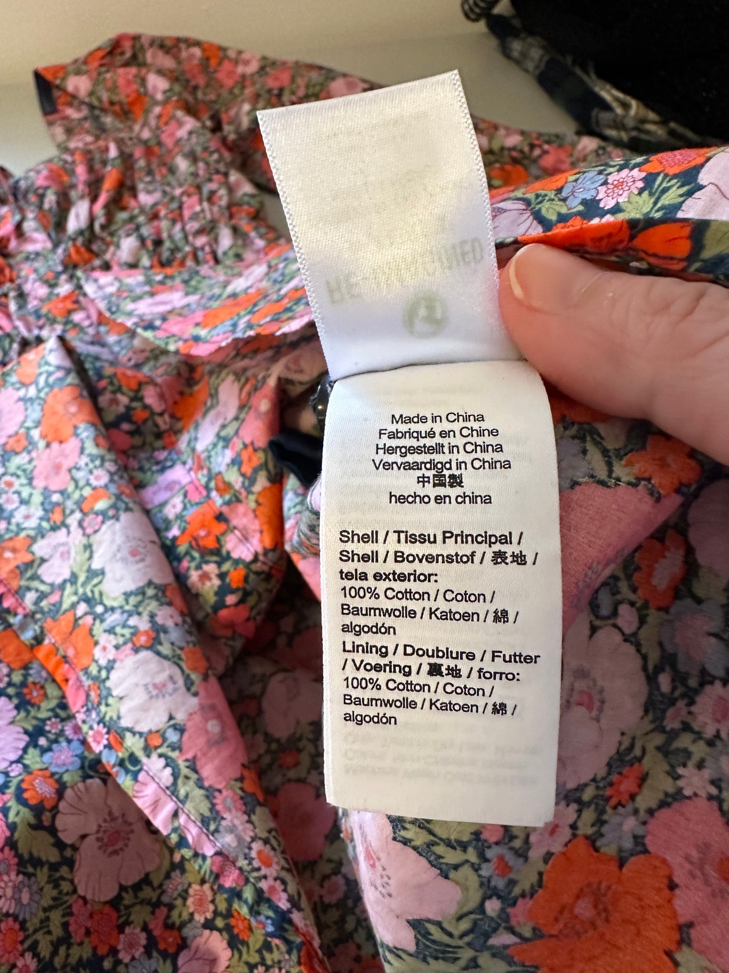 J. Crew Cinched-Waist Organic Cotton Dress - Liberty Meadow Song Fabric | Size 4