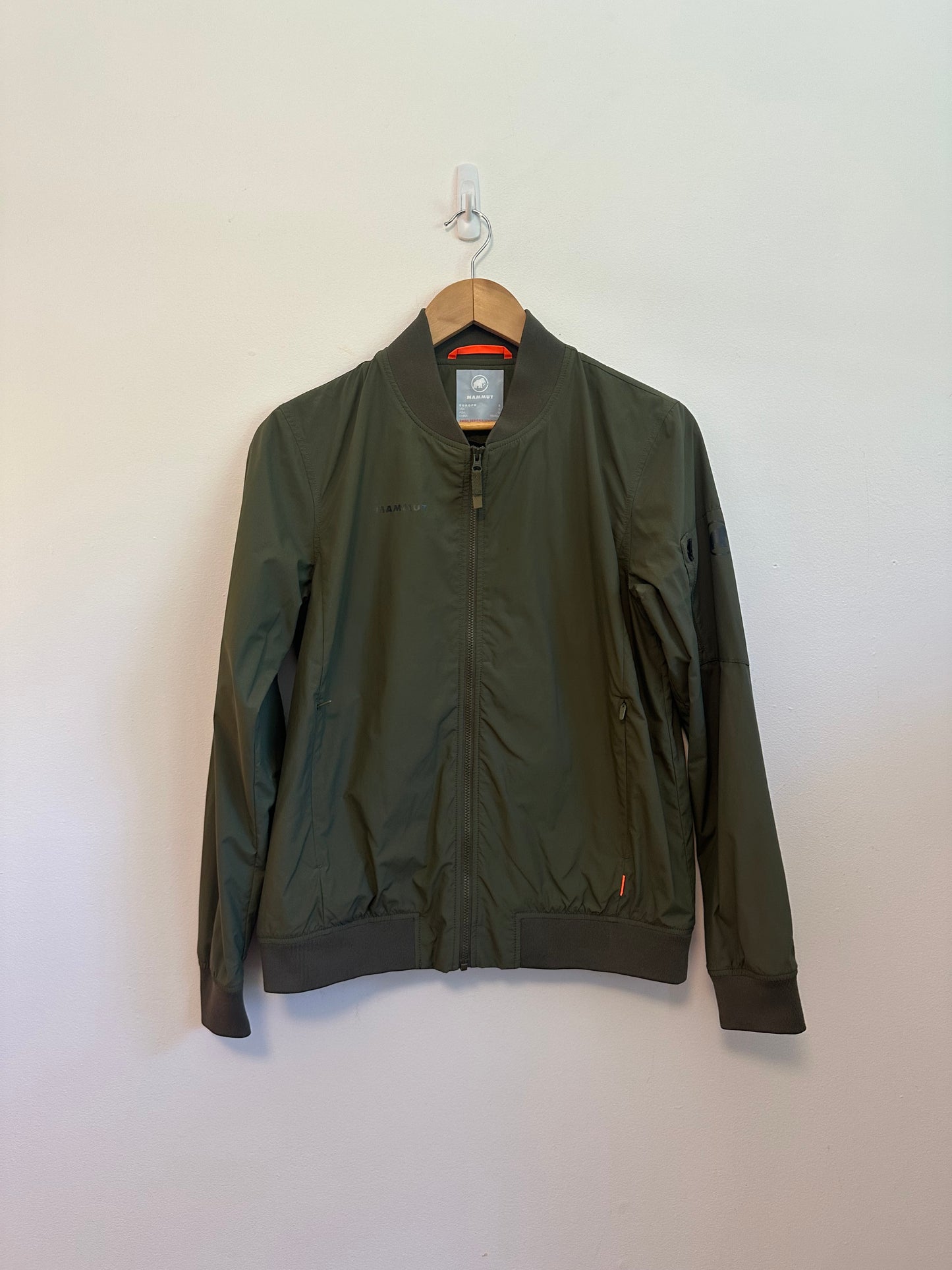 Mammut Full Zip Olive Green Bomber Jacket | Size Small