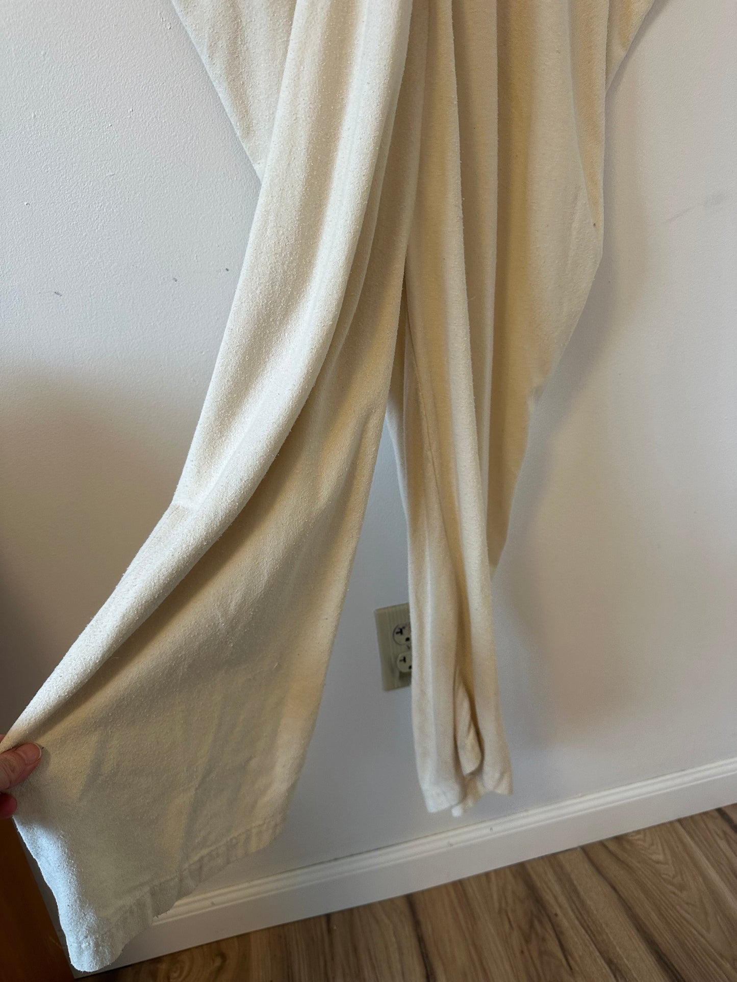 Miranda Bennett Raw Silk Cream Jumpsuit | Size Small