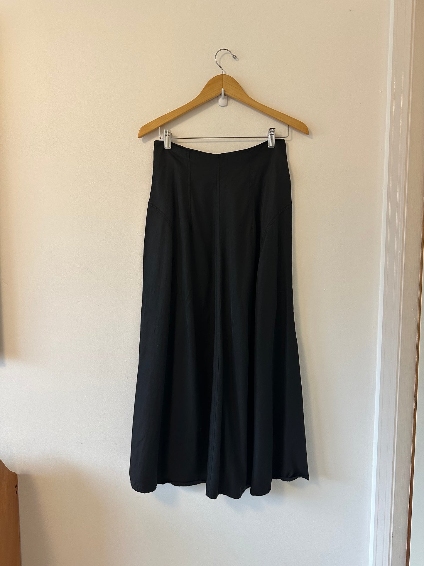 Vintage In-Wear Black Side Button Maxi Skirt | Size 10