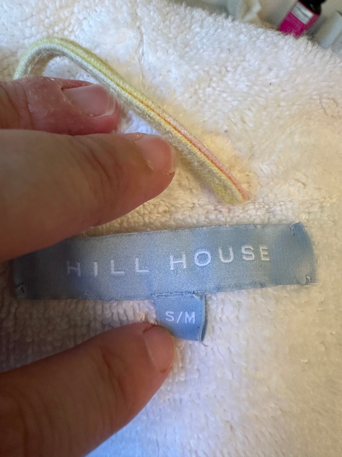 Hill House Home Hotel Robe in White Terry Cloth and Rainbow Trim | Size S/M