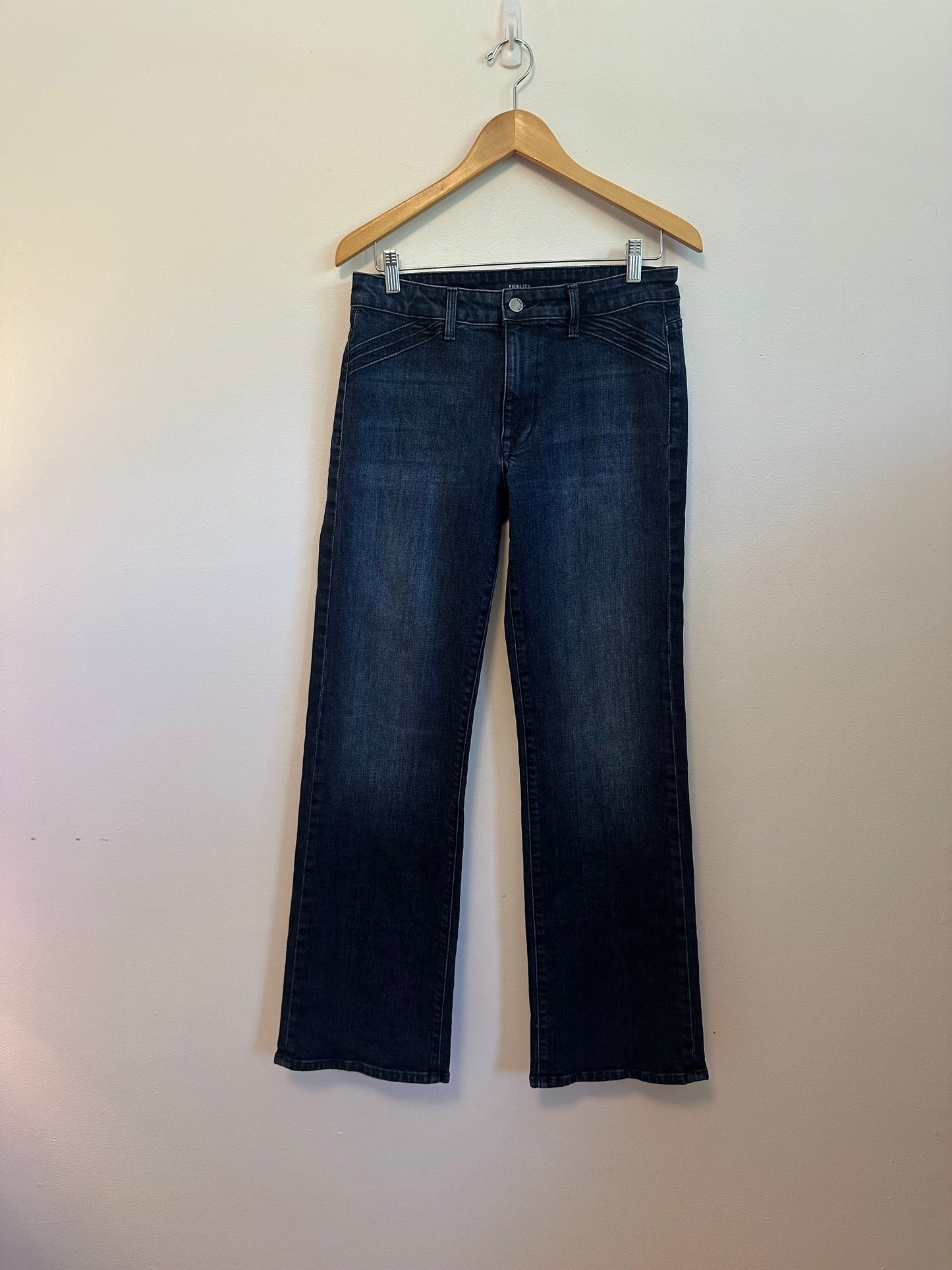 Fidelity Denim Magnolia Retro Wide Leg Jeans in Dark Indigo | Size 29