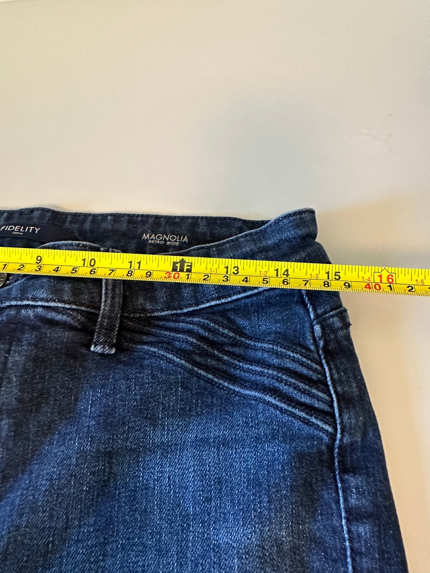 Fidelity Denim Magnolia Retro Wide Leg Jeans in Dark Indigo | Size 29