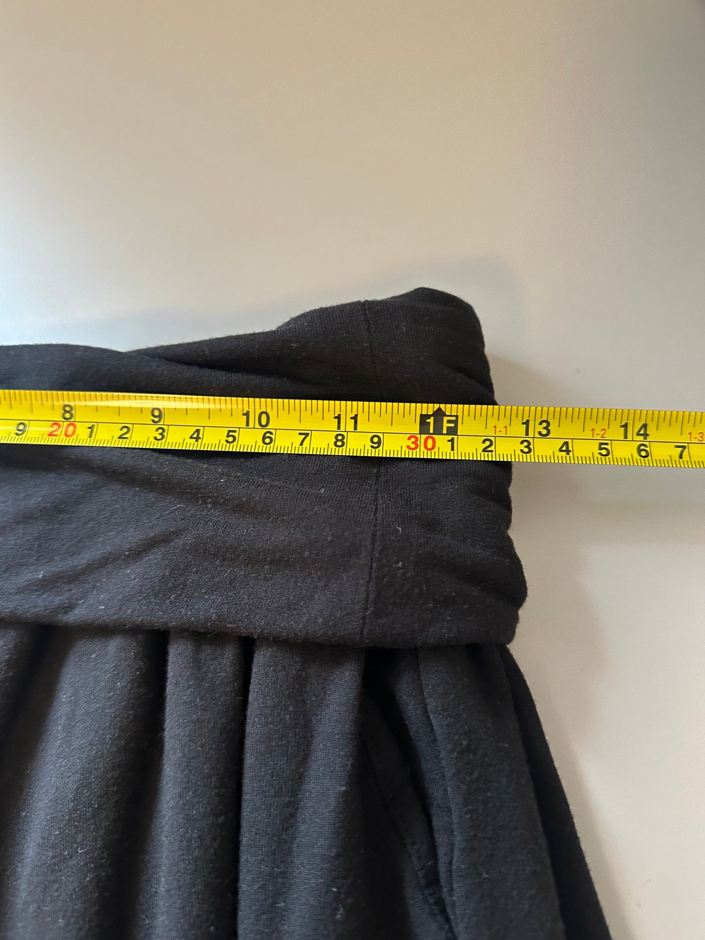 Quince Foldover Waistband Wide Leg Black Modal Pants | Size Medium