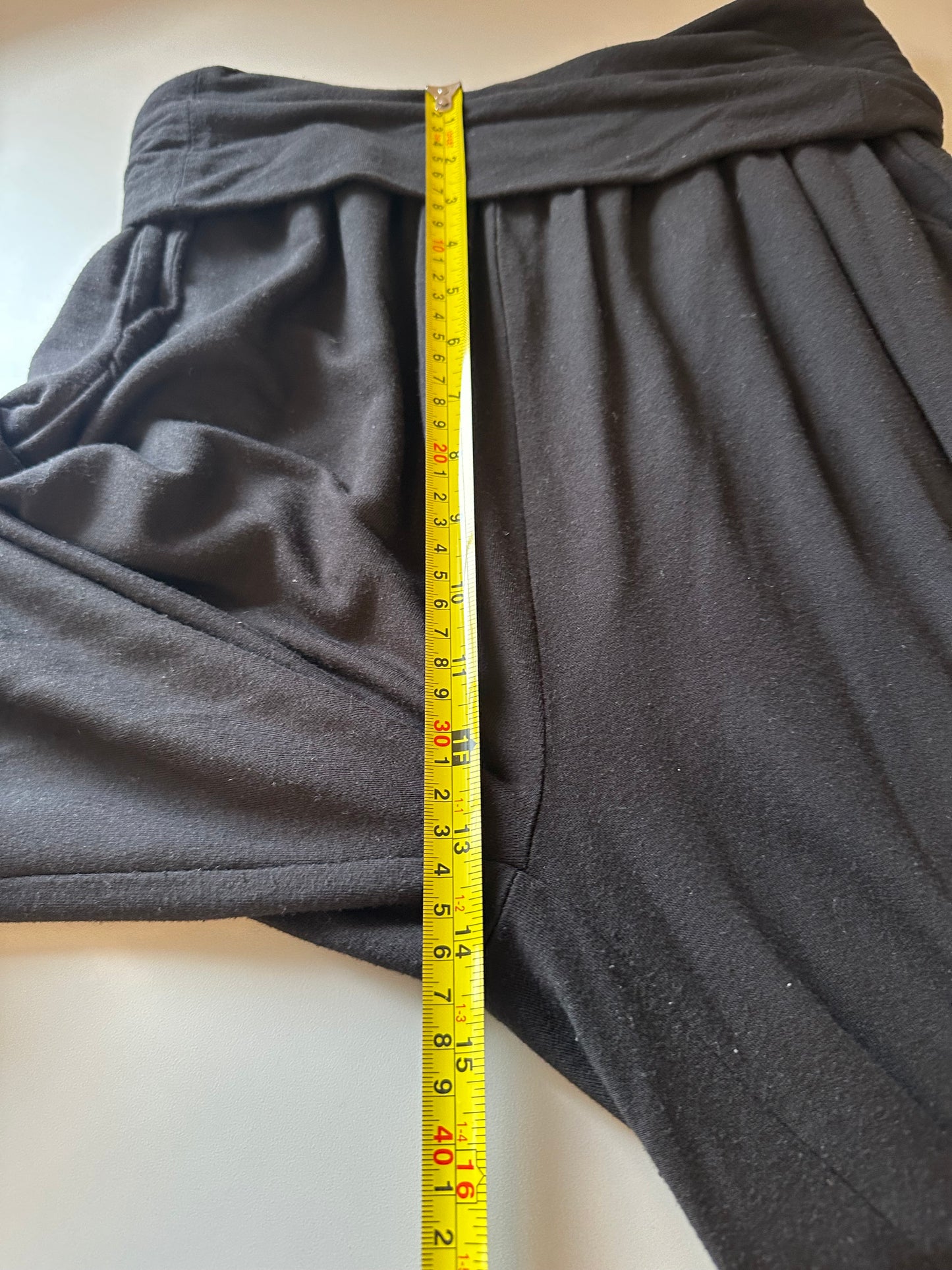 Quince Foldover Waistband Wide Leg Black Modal Pants | Size Medium