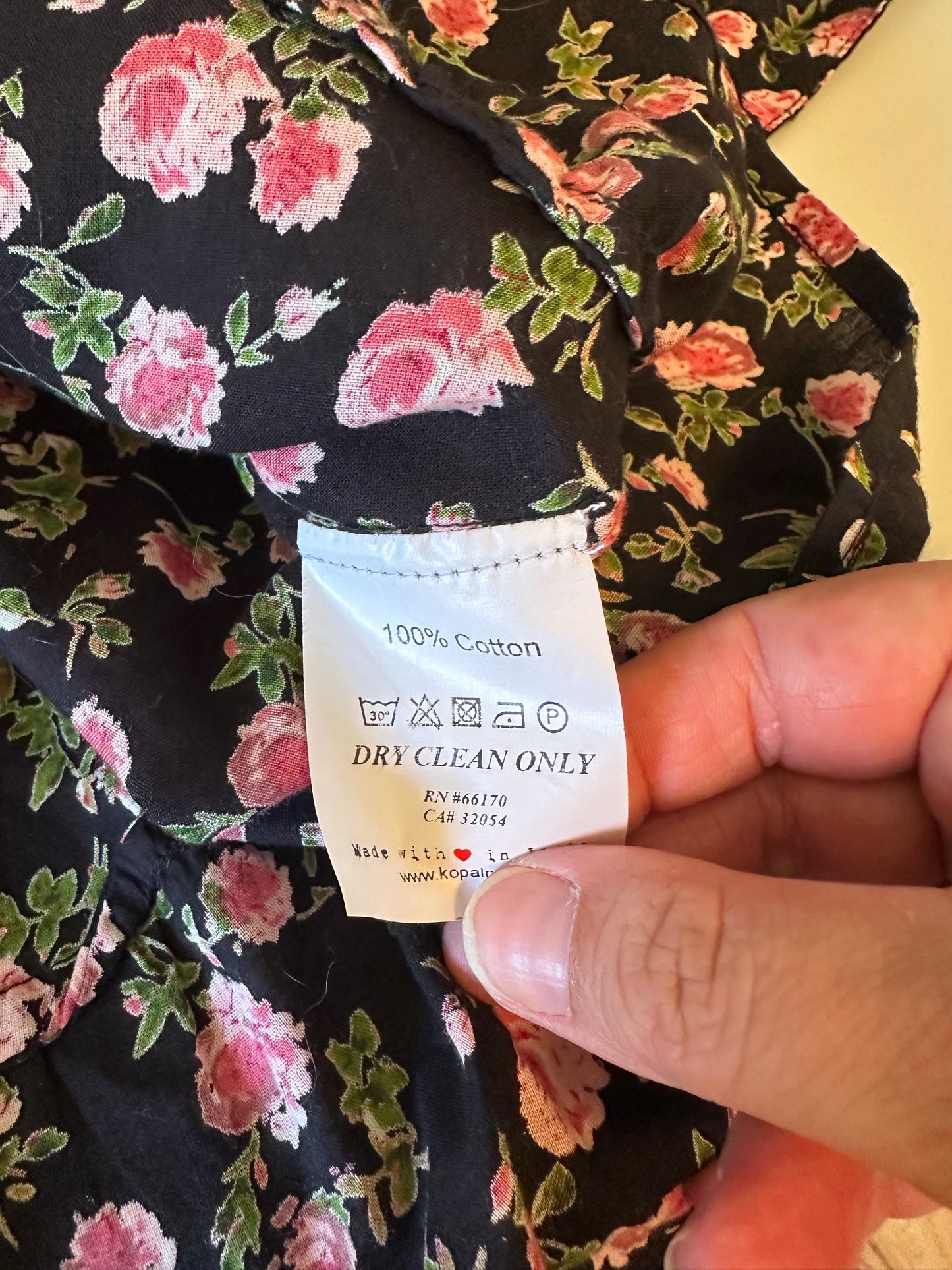 Anthropologie Lavaudie Floral Wrap Top in Black Motif by Kopal | Size Medium