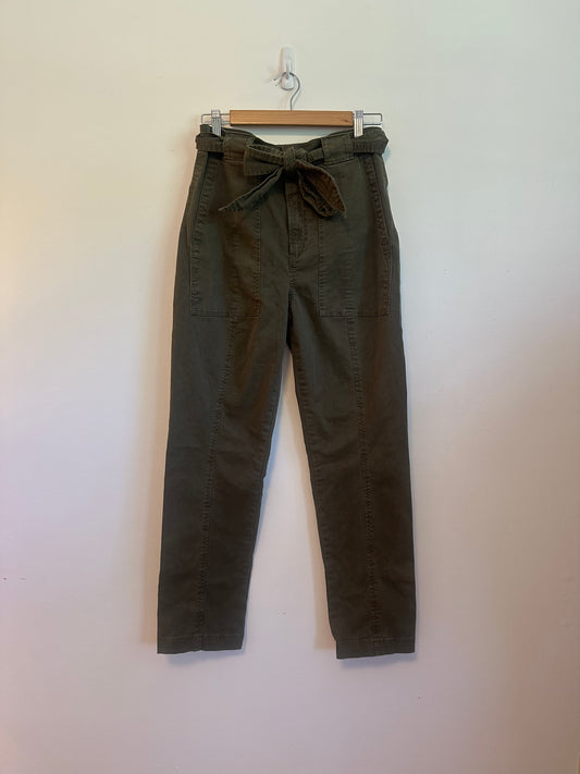 La Vie Rebecca Taylor Patrice Cargo Trousers in Cadet Olive Green | Size 29