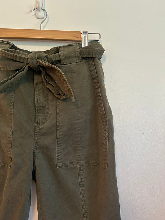 La Vie Rebecca Taylor Patrice Cargo Trousers in Cadet Olive Green | Size 29