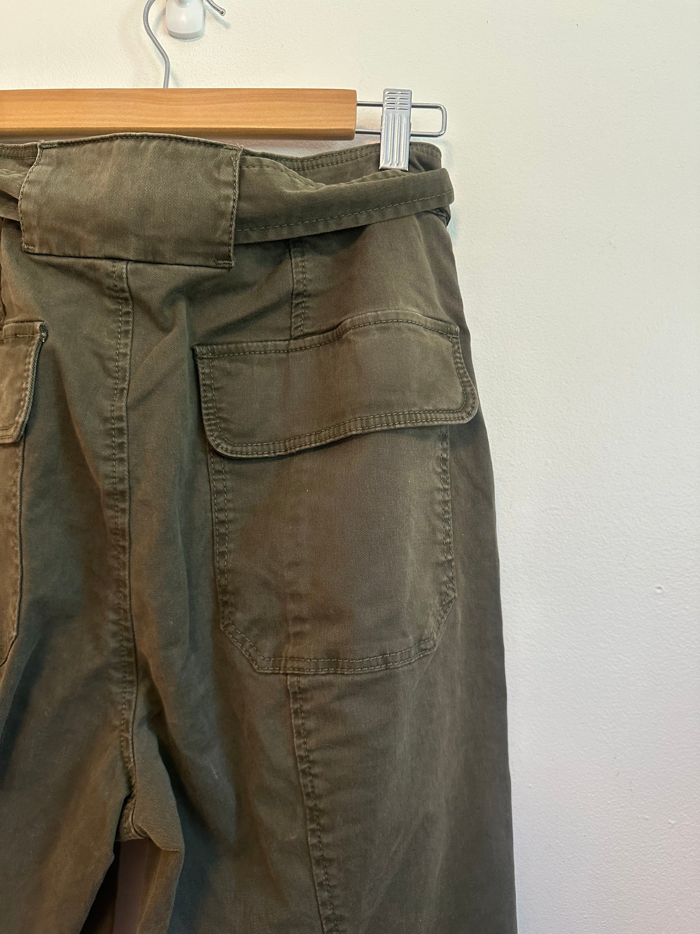 La Vie Rebecca Taylor Patrice Cargo Trousers in Cadet Olive Green | Size 29