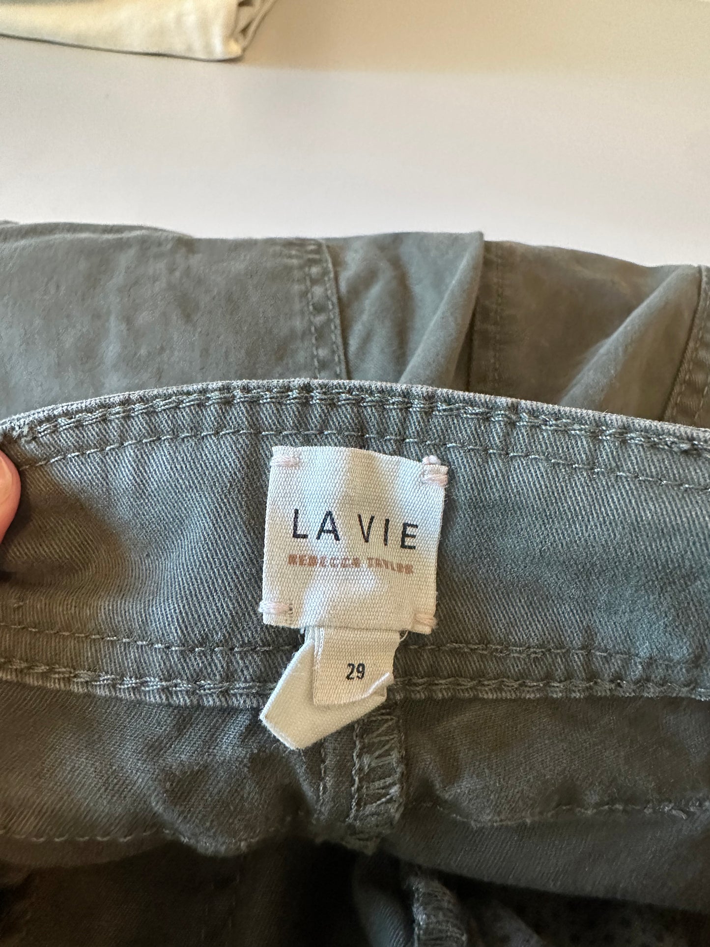 La Vie Rebecca Taylor Patrice Cargo Trousers in Cadet Olive Green | Size 29
