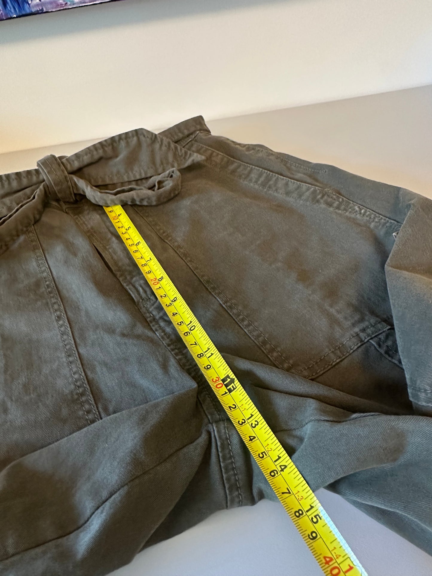 La Vie Rebecca Taylor Patrice Cargo Trousers in Cadet Olive Green | Size 29