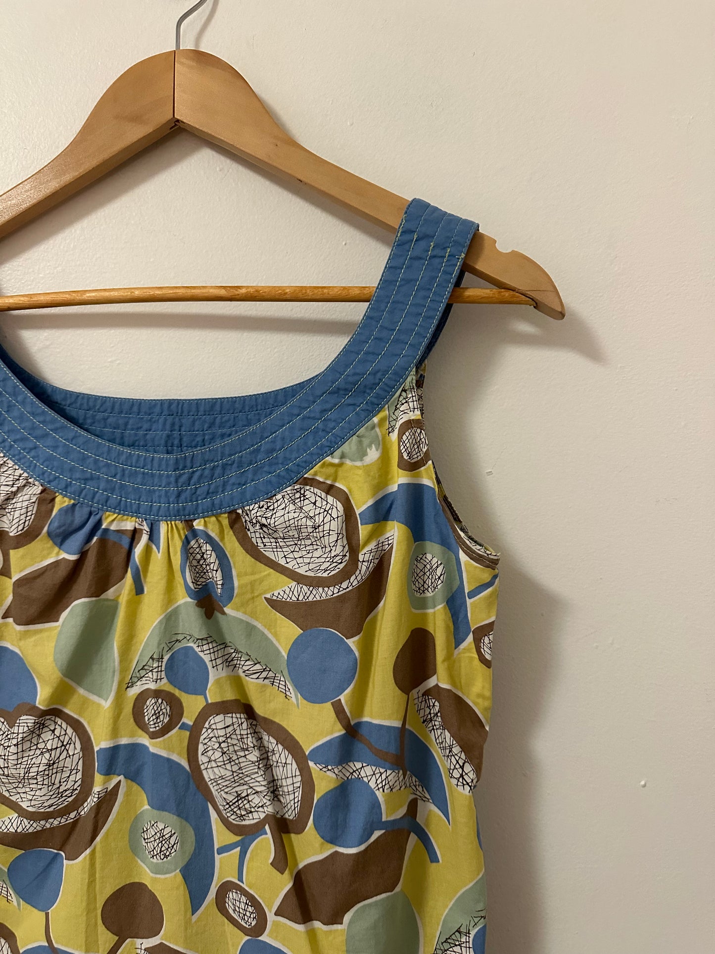 Boden Yellow Printed Flowy Tank Top | Size 12
