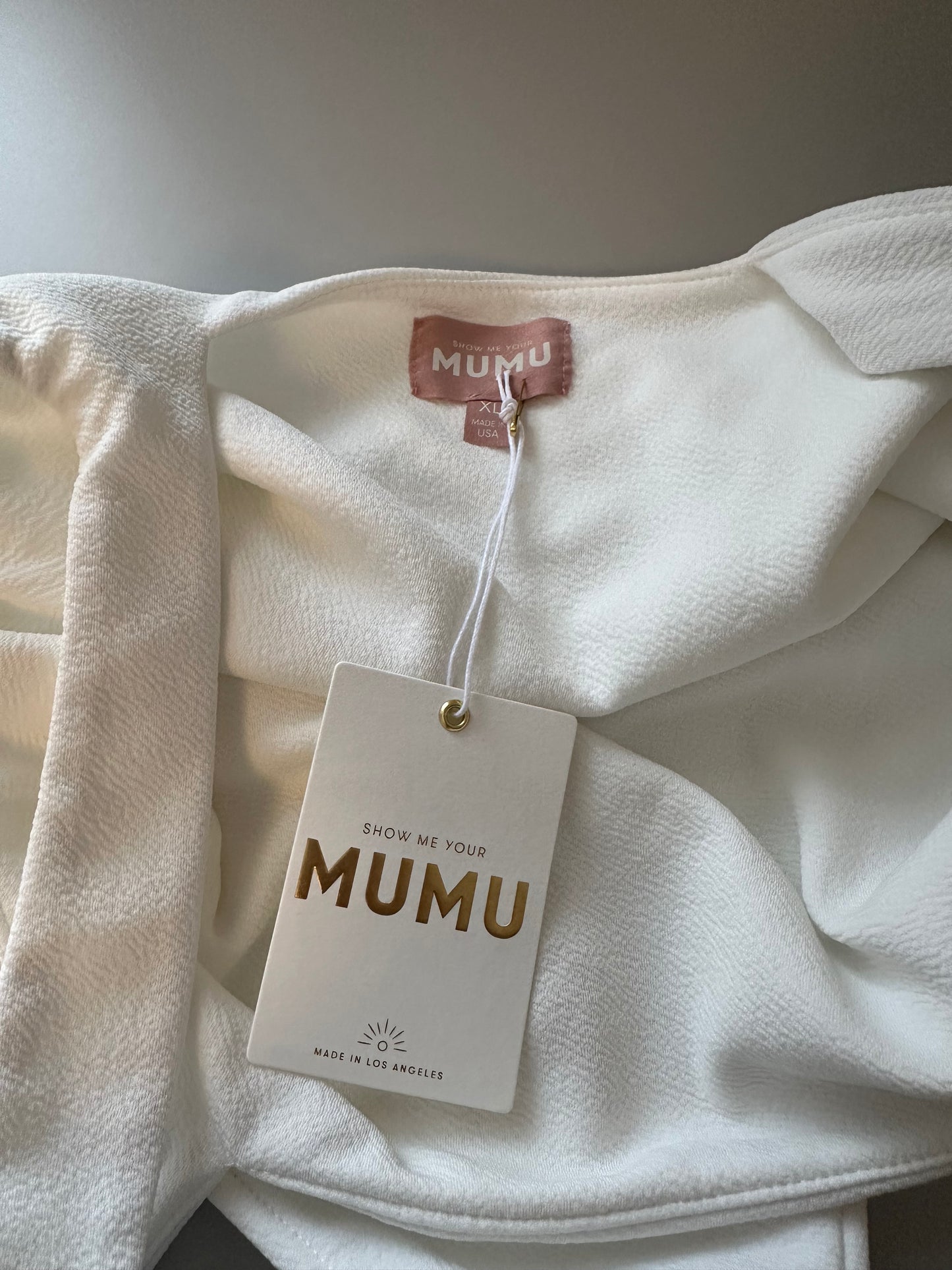 NWT Show Me Your Mumu Dory Bodysuit in Bone White Stretch | Size XL