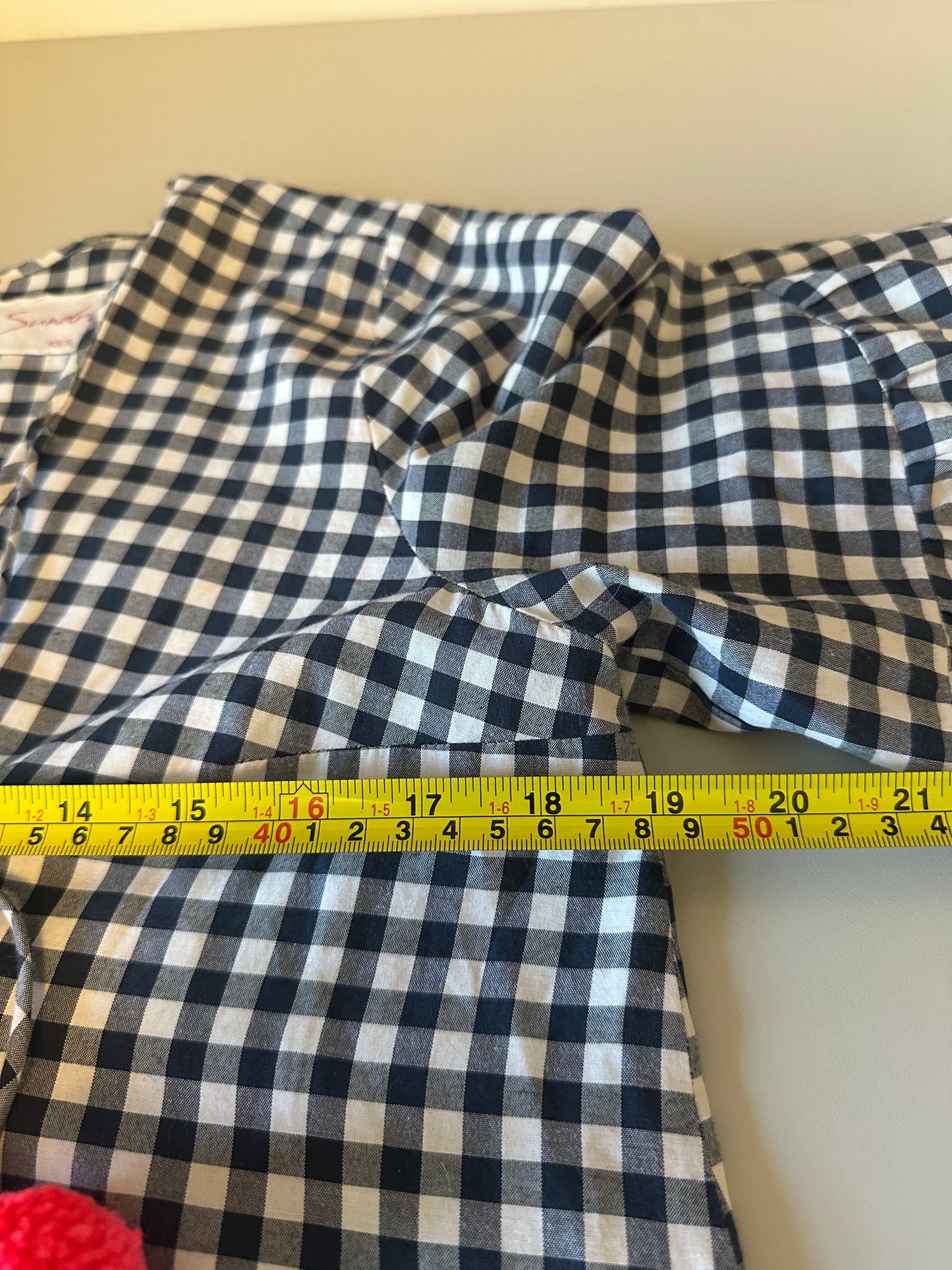 Sundress Gingham Mini Dress in Black and White and Neon Pink Pom Poms | Size XS/S