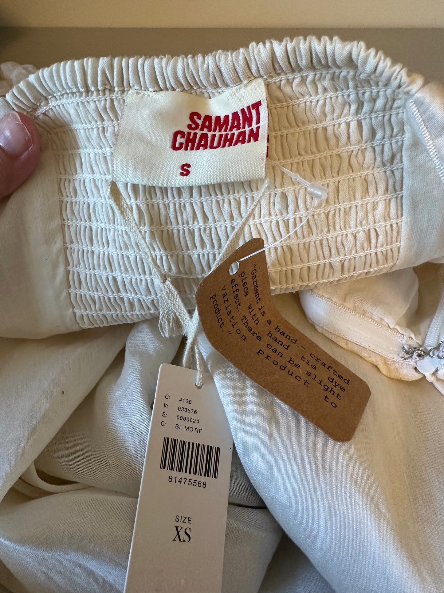 NWT Samant Chauhan Ombre Blue and Ivory Dipe Dye Strapless | Size Small