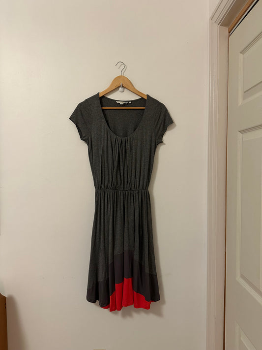 Boden Napoli Elastic Waist Dress in Gray | Size 8