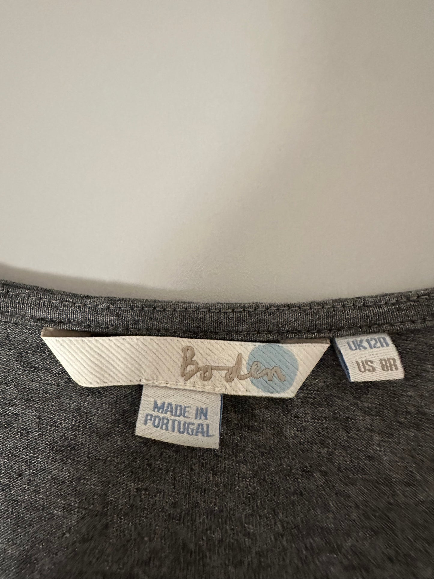 Boden Napoli Elastic Waist Dress in Gray | Size 8