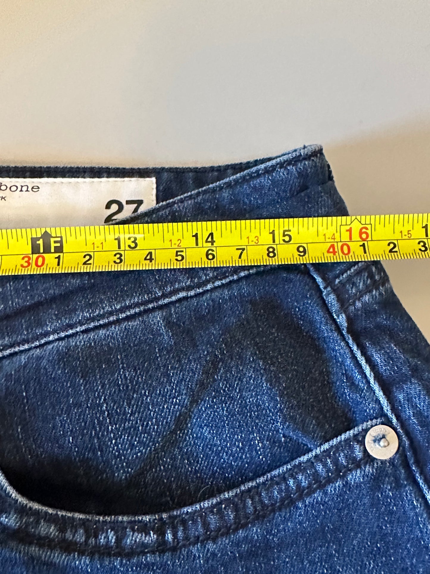 NWT Rag & Bone Dre Boyfriend Low Rise Slim Ella Dark Wash Raw Hem Jeans | Size 27