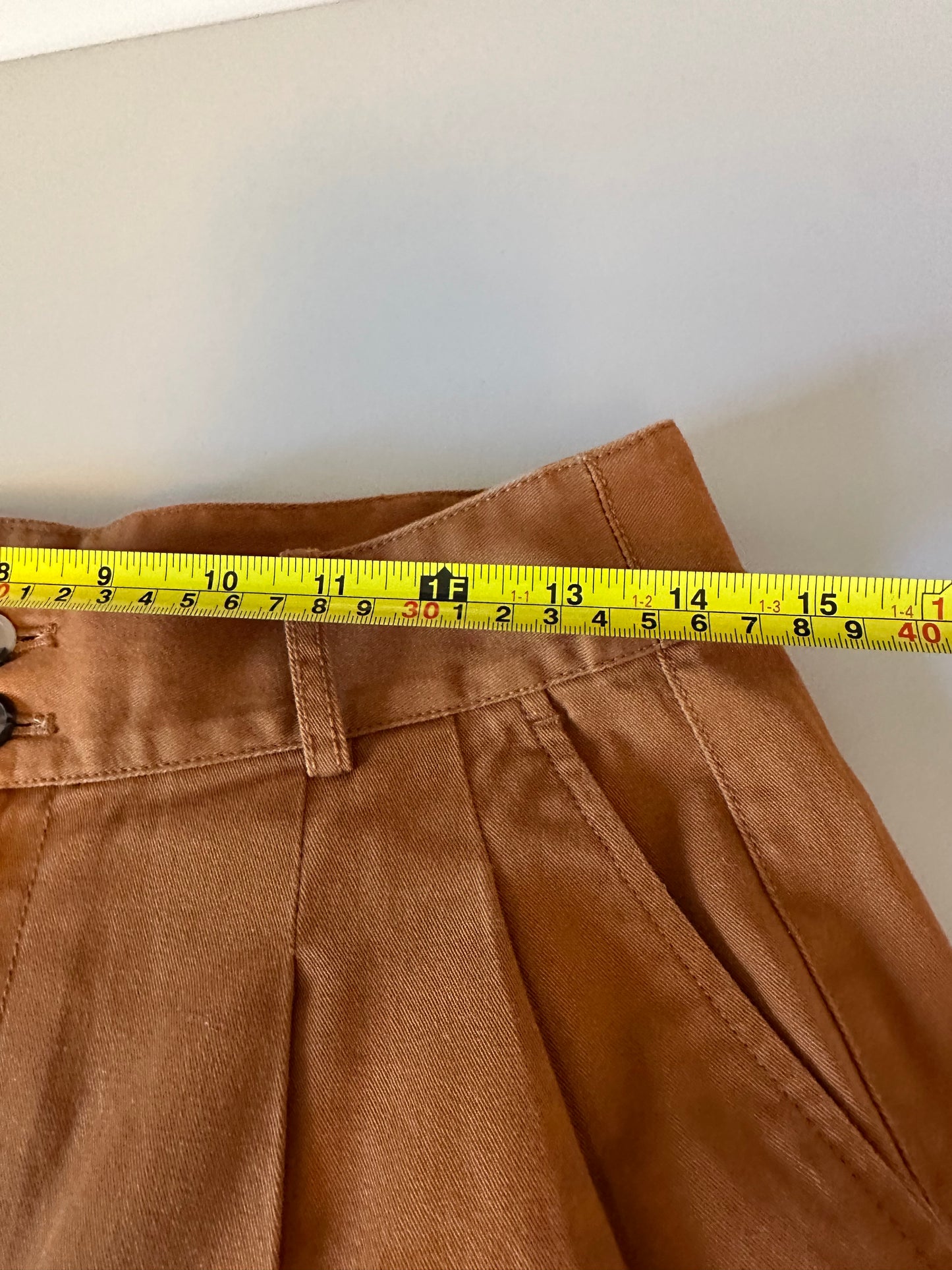 Madewell Pleated Wide Leg Brown High Rise Cropped Pants | Size 6
