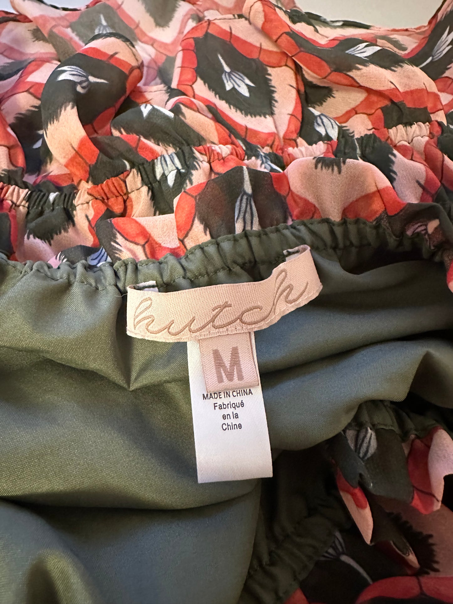 Hutch Smocked Puff Sleeve Cropped Blouse | Size Medium