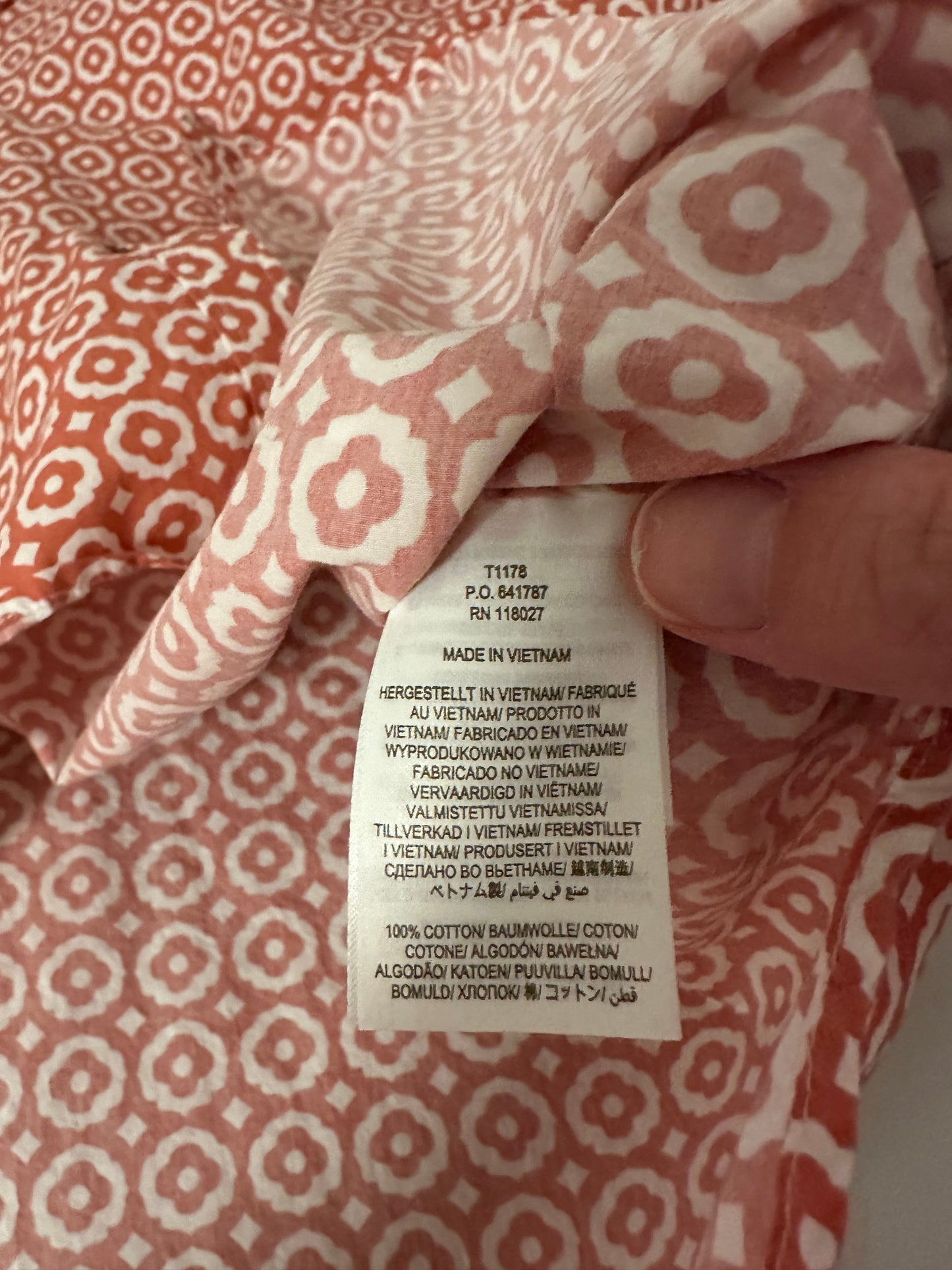 Boden Tara Jersey Button Down Geometric Print Shirt | Size 14